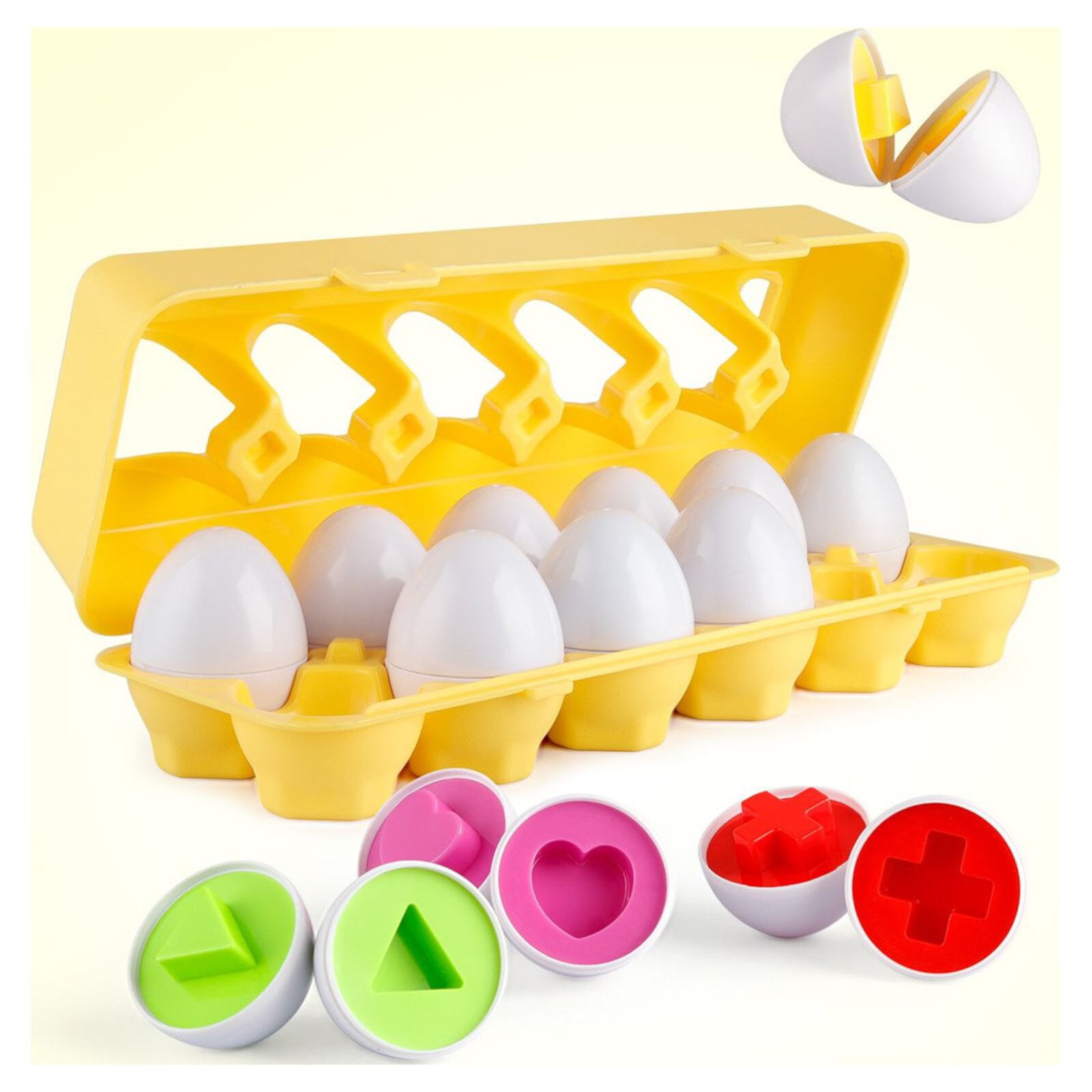 Coogam Matching Eggs 12pcs Packs Baby Learning Toys for Toddler 1 2 3 Year Old Coogam