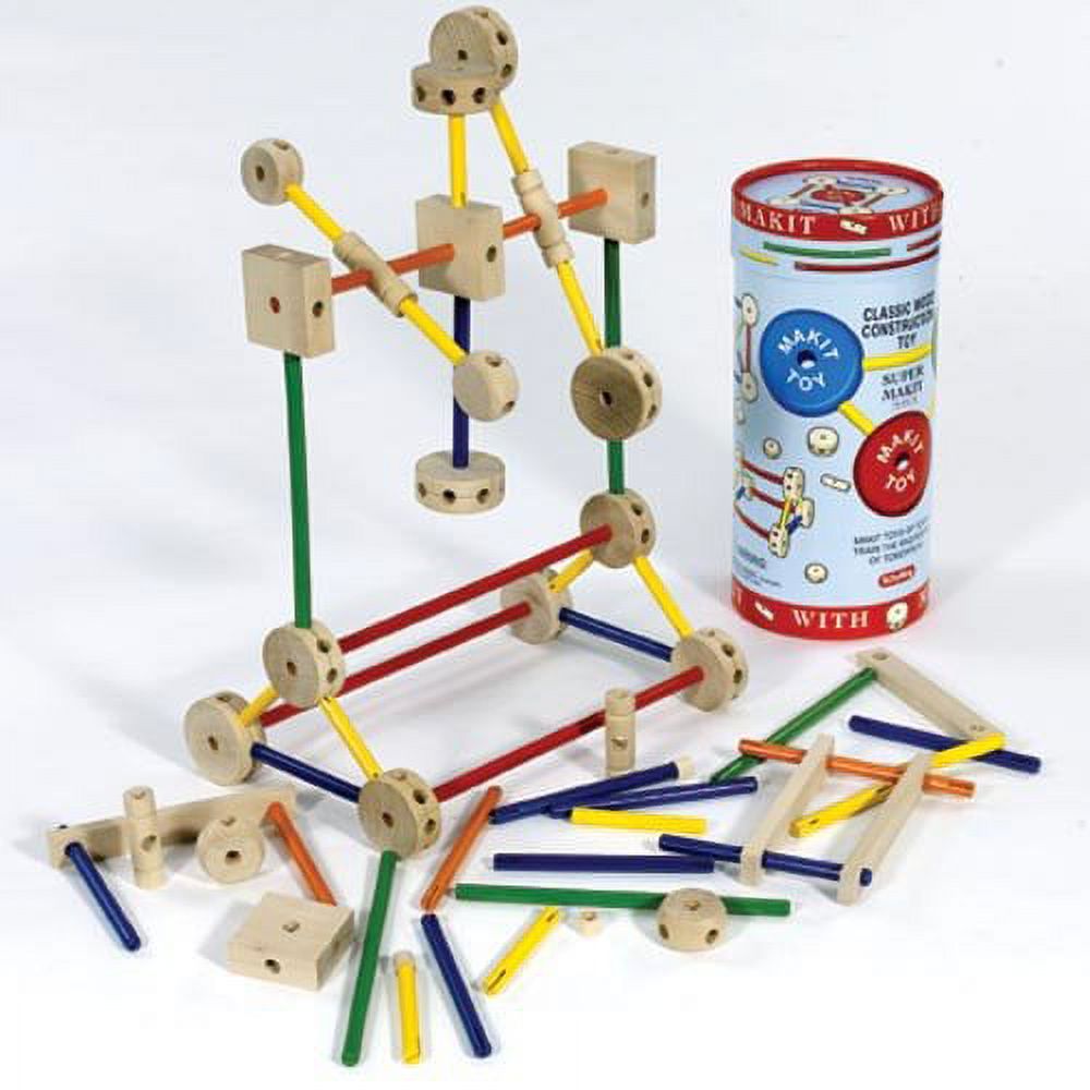 Schylling Makit Toy Classic Wood Construction Toy, 70-Pieces #MKT Schylling