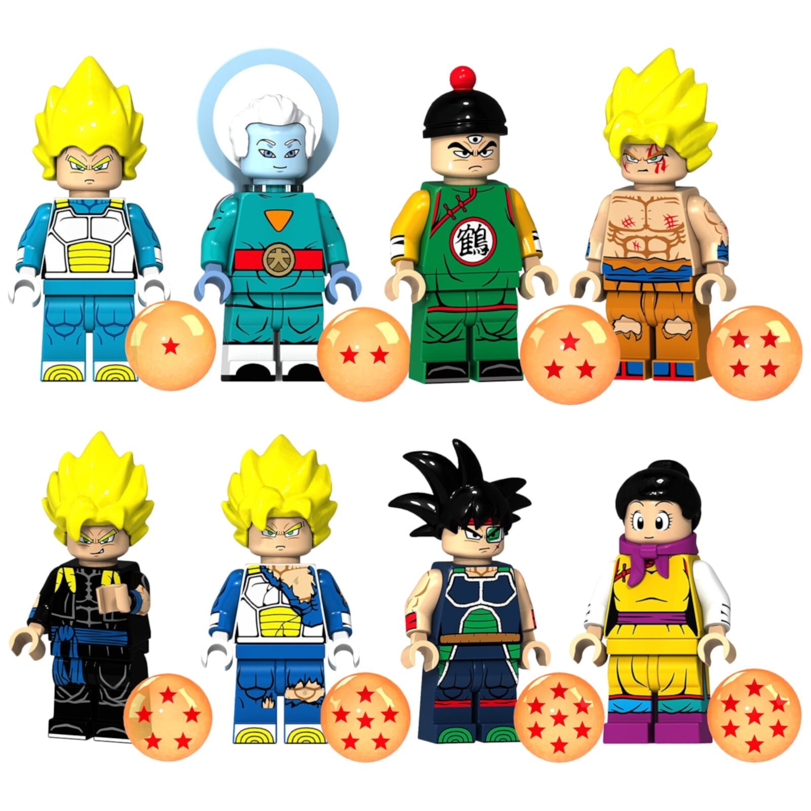 8 Pcs Dragon Ball Minifigures Set, 1.77inch Collectible Anime Goku Building Blocks Action Figures Sets for Children's and Fans Toy Gift, Cake Decorations Generic