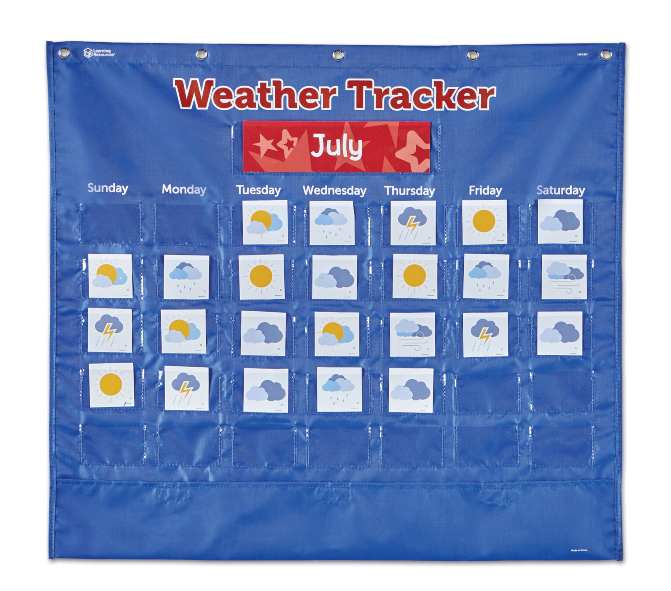 Learning Resources Weather Tracker Pocket Chart ,102 Pieces ,Ages 5+, School Supplies for Teachers, Classroom Supplies, Teacher Resources Learning Resources