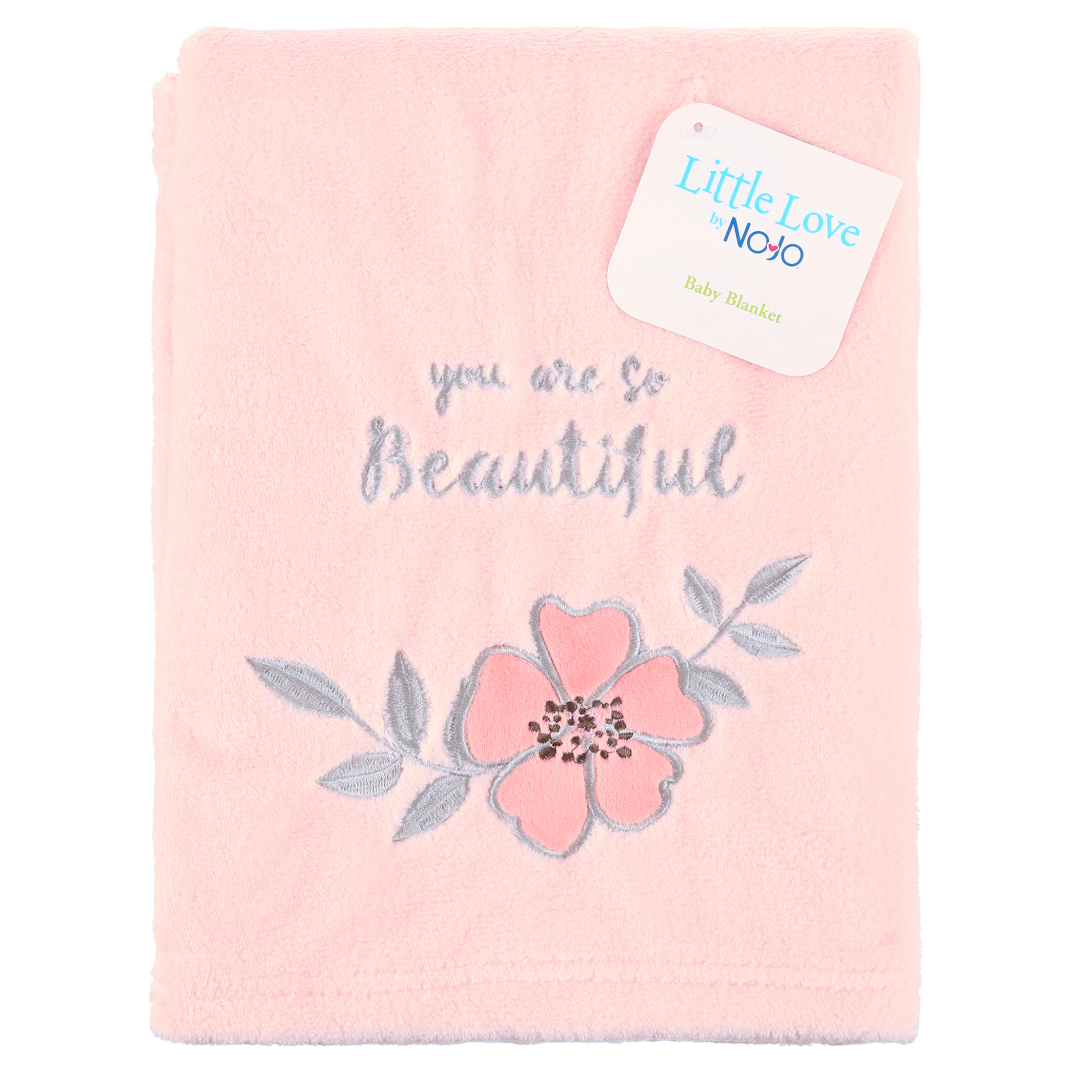 Little Love by NoJo Beautiful Blooms Pink and Gray Baby Blanket Little Love by NoJo