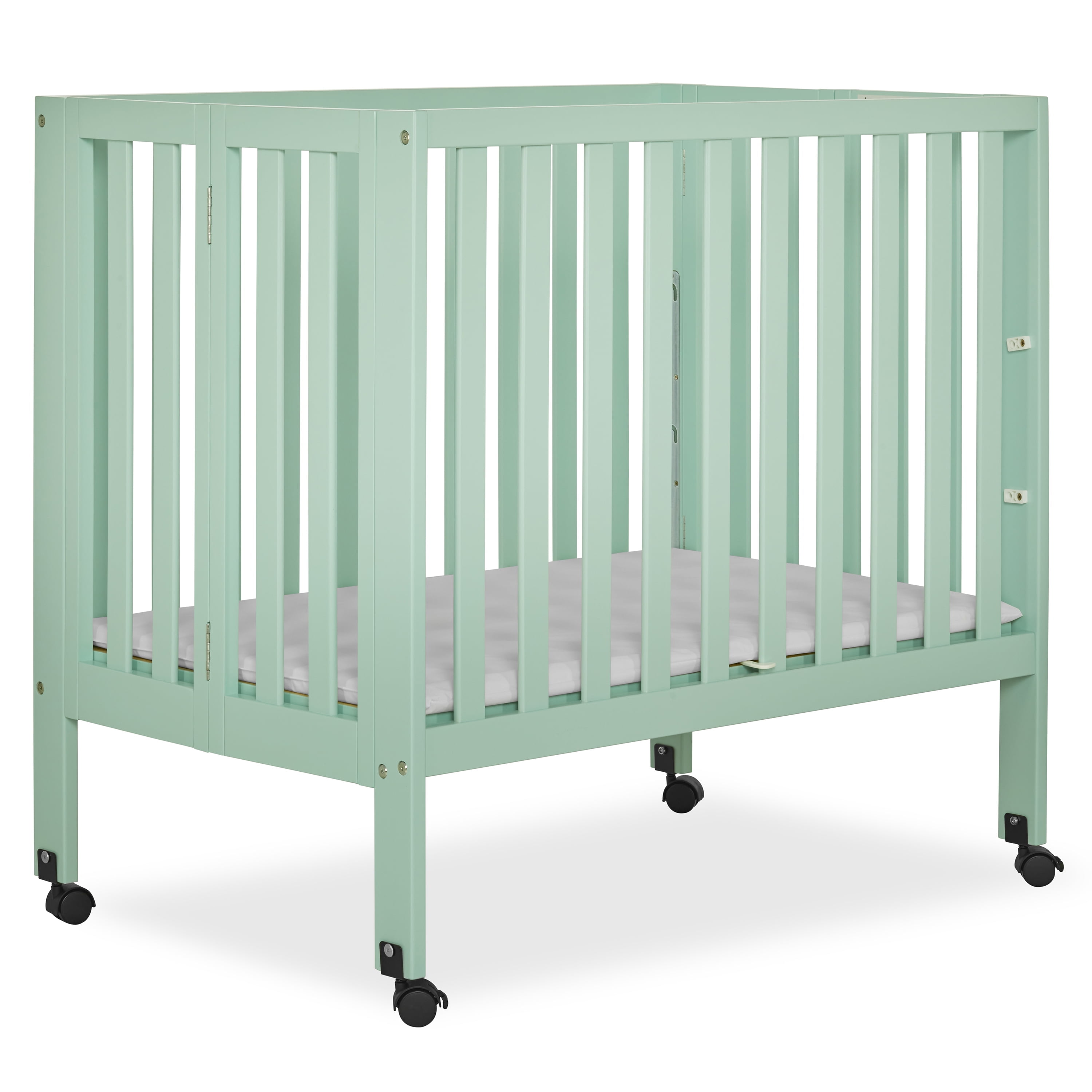 Dream On Me Jett Non-Full Size Folding Crib in Pebble Grey, Patented Folding System Dream On Me