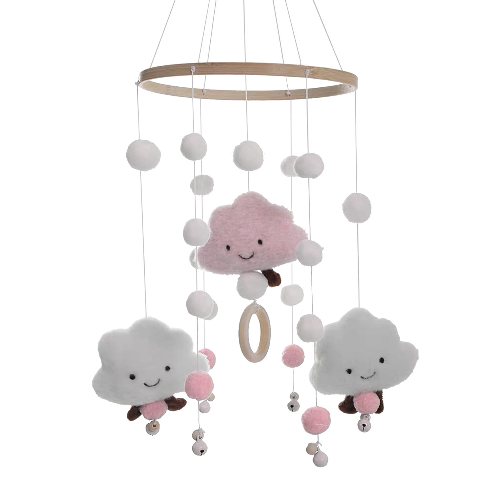 Xinwennn Baby Crib Mobile Nursery Mobile Crib Bed Bell Baby Bedroom Ceiling Wooden Beads Wind Chime Hanging Bed Decoration For Boys And Girls Go Pro Car Mounted Xinwennn