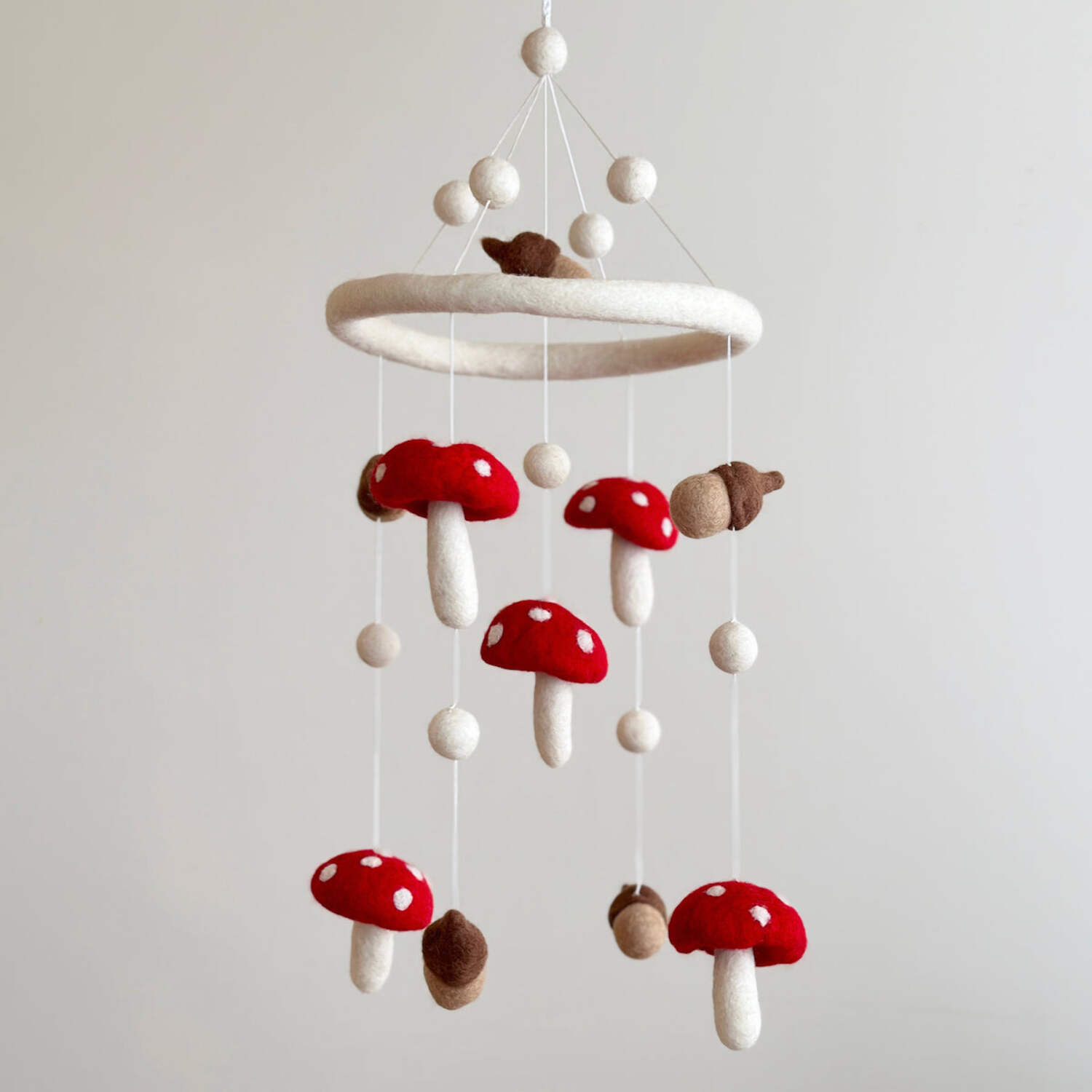 Felt Baby Mobile - Mushroom and Acorn Ganapati Crafts