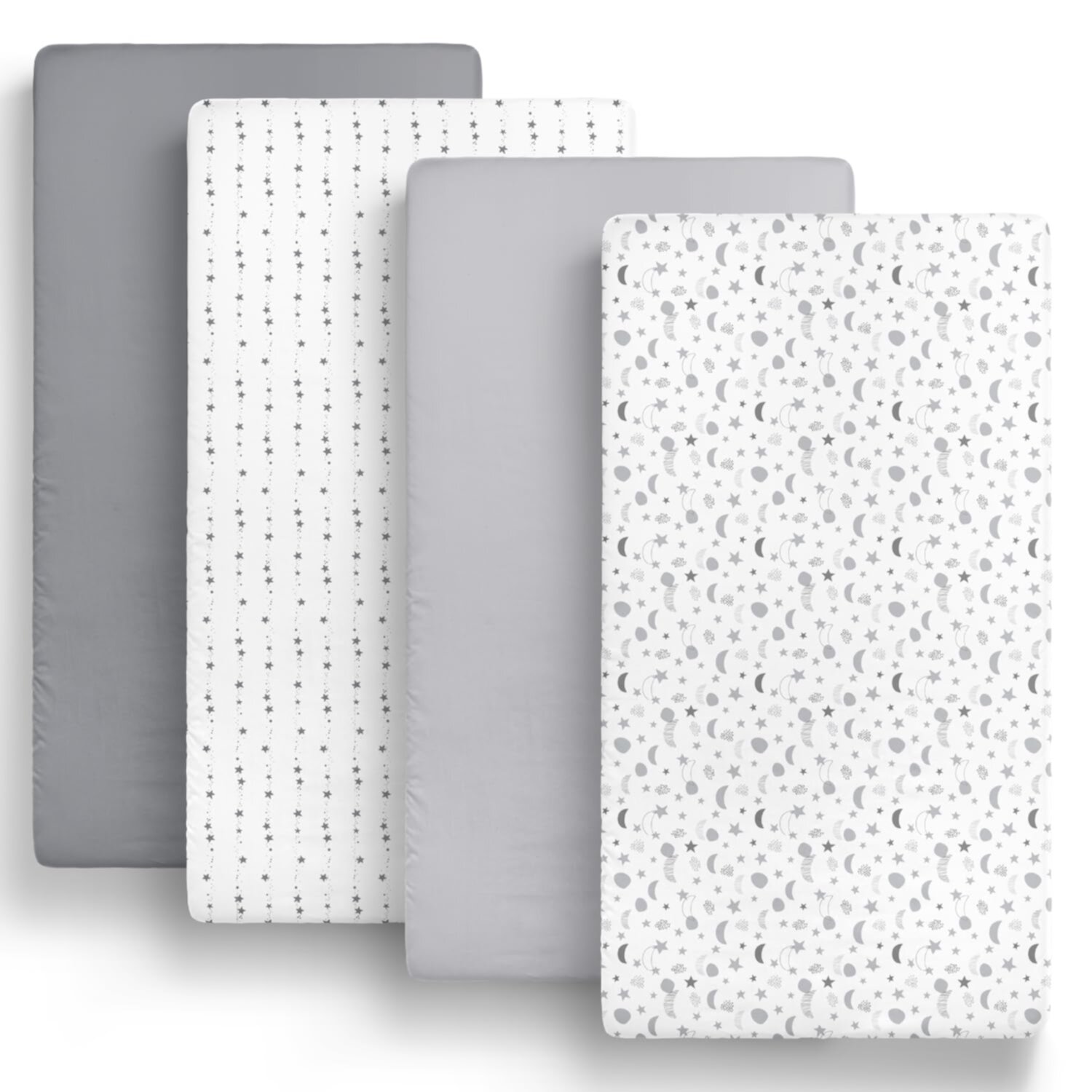 The Peanutshell Gray Celestial Galaxy Microfiber Sheet Sets, Crib, Washable (4 Pieces ) The Peanutshell