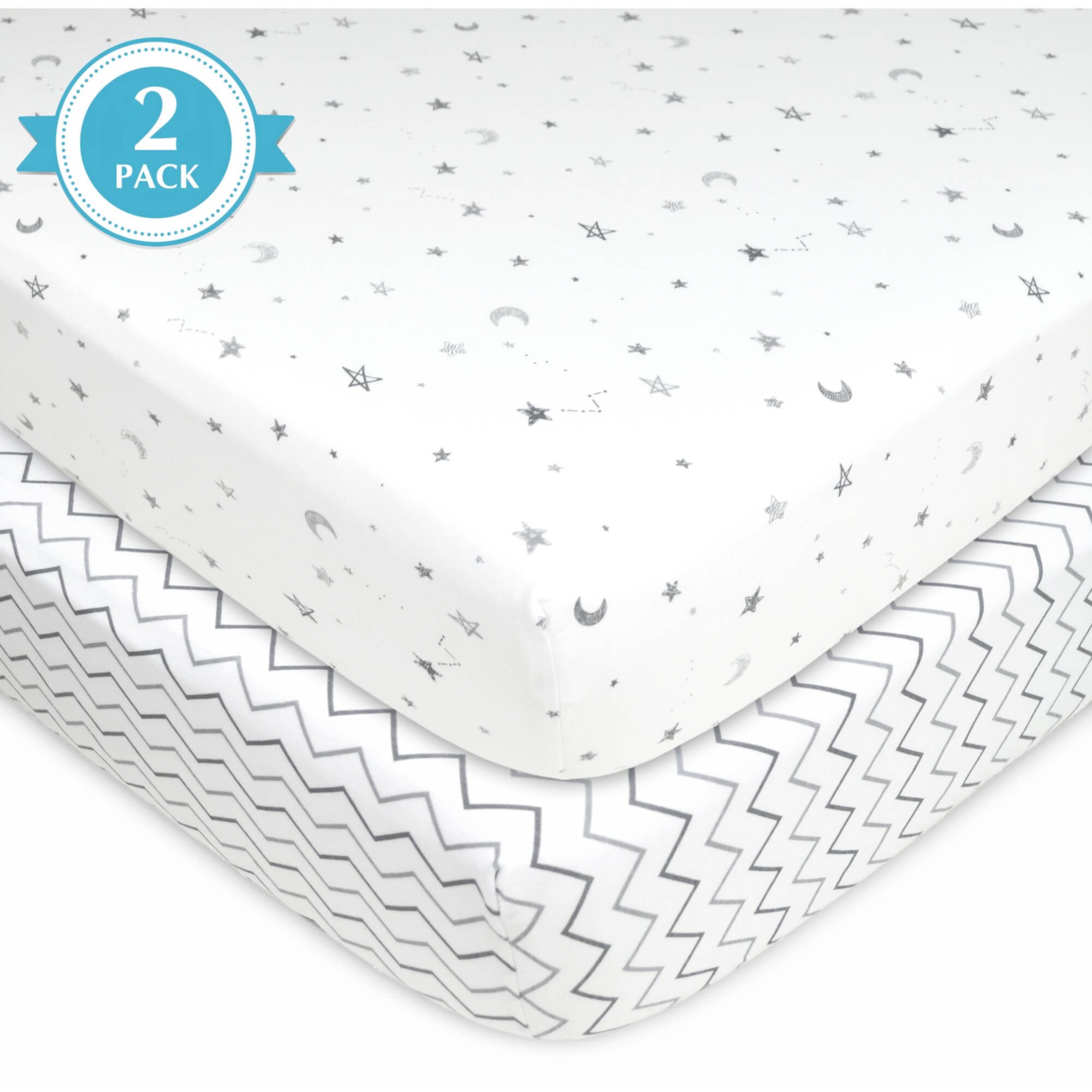 American Baby Co. Cotton Jersey Knit Fitted Crib Sheet, Ecru 2pk American Baby Company