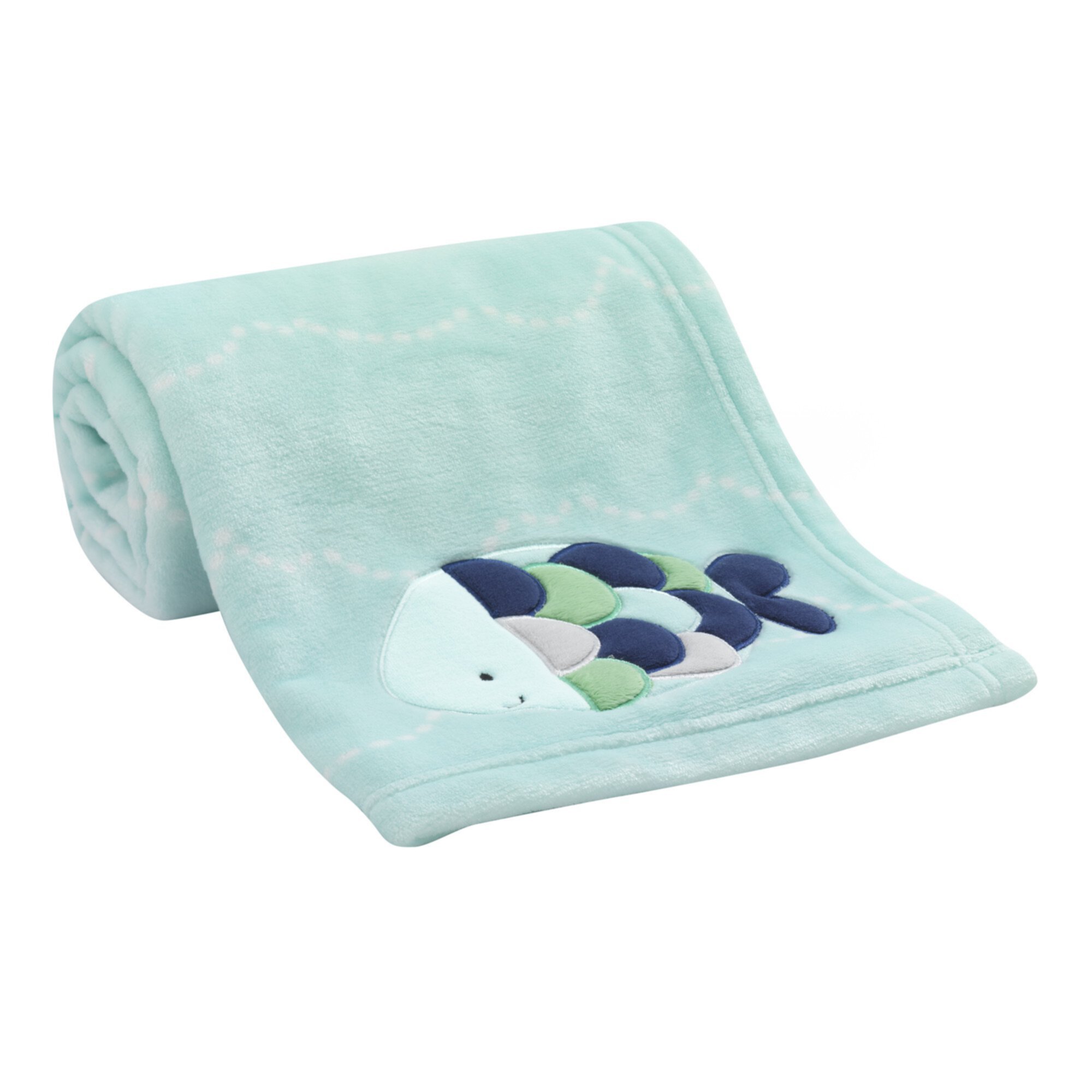 Lambs & Ivy Oceania Blue Nautical Fish Luxury Coral Fleece Baby Blanket Lambs & Ivy