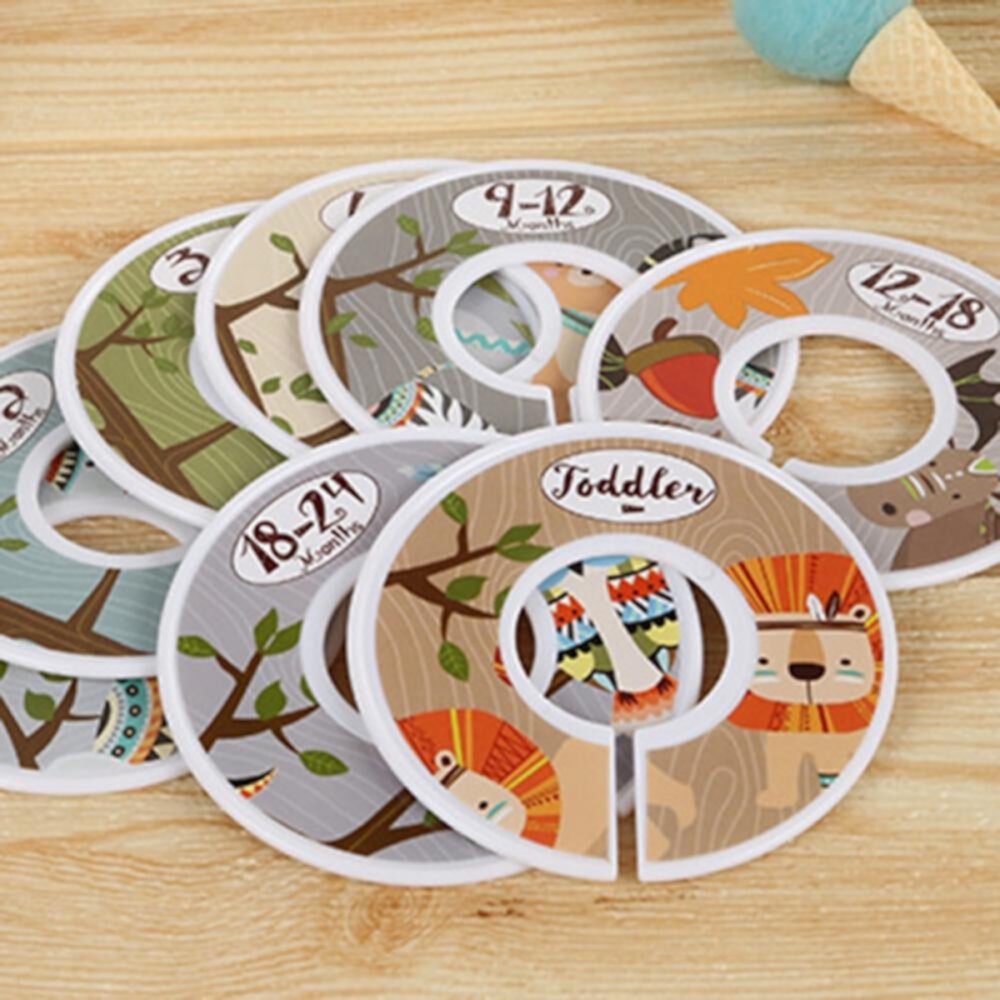 Baby Clothing Segmentation Cards Infant Toddler Closet Divider Baby Boys Girls Wardrobe Classification Sheets Clothing Plastic Divider Rings Left Wind