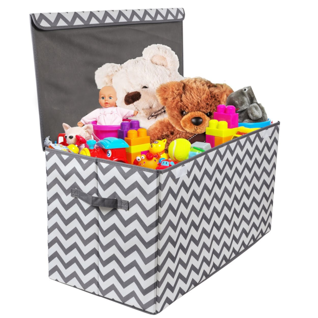 Woffit Toy Storage Organizer Chest for Kids Living Room Nursery Playroom Closet etc Extra Large Collapsible Toys Bin with Flip top lid for Children Dog Toys Great Box for Boys and Girls Woffit