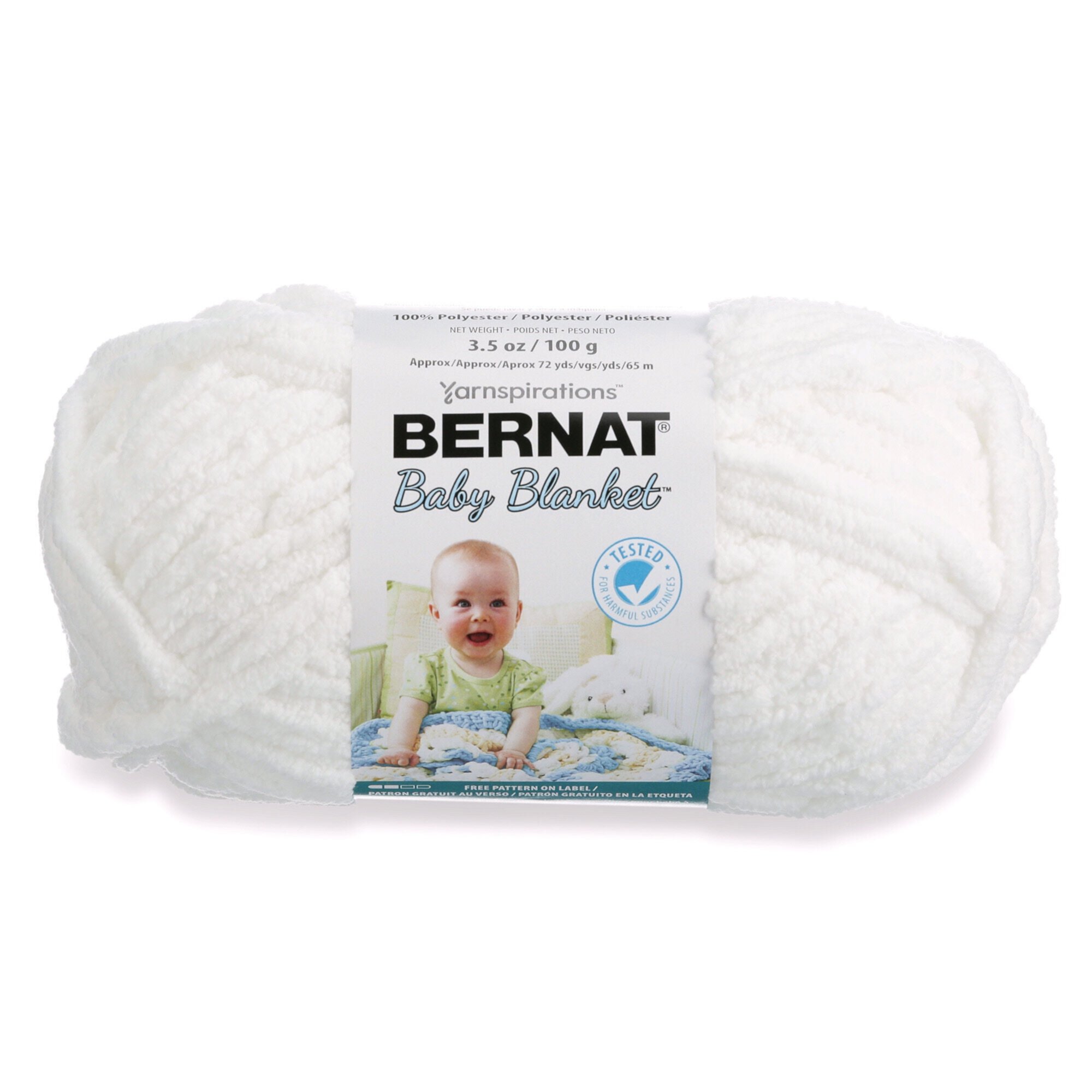 Bernat Súper Voluminoso 100% Poliéster Blanco Yarn, 72 yd Bernat