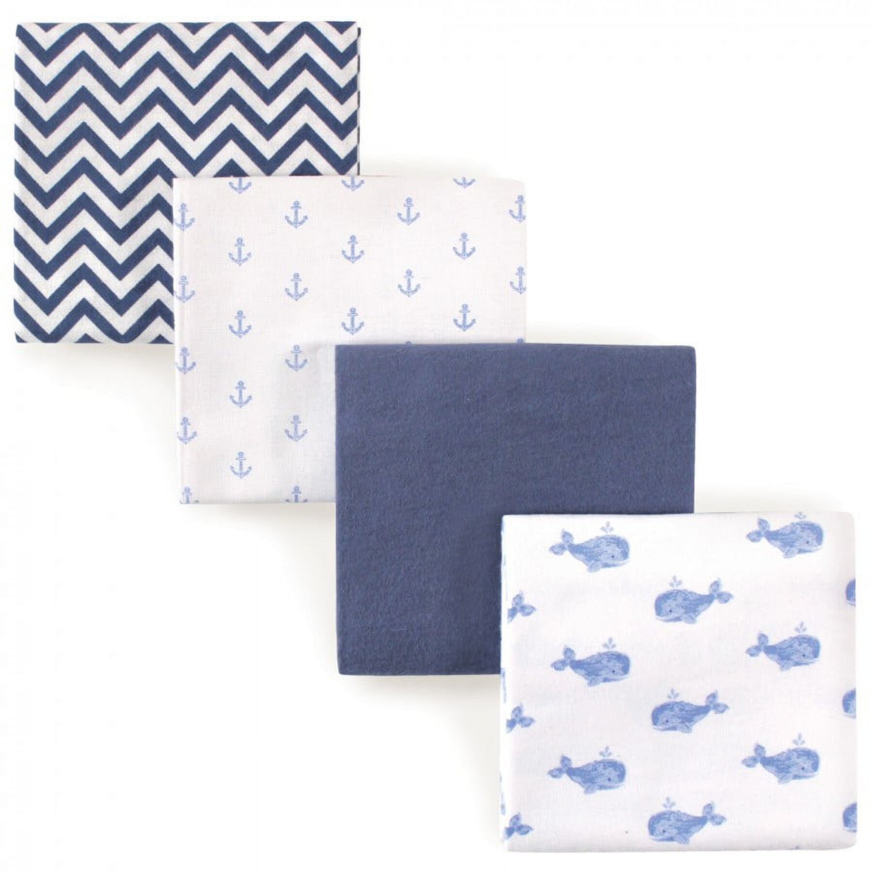 Hudson Baby Infant Boy Cotton Flannel Receiving Blankets, Whale, One Size Hudson Baby