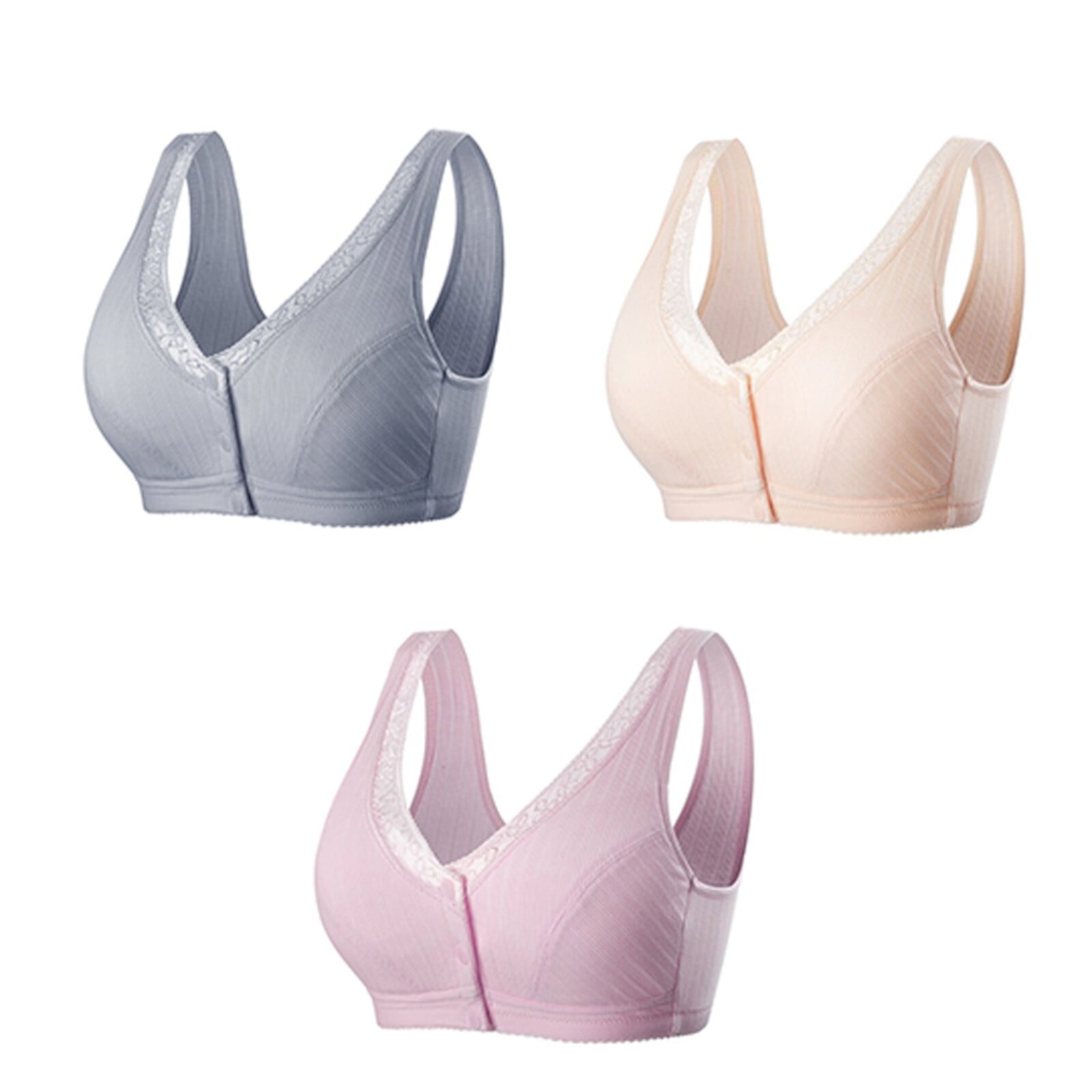 Aofany Plus Size Bras for Women 3PC Women Feeding Nursing Pregnant Maternity Bra Without Steel Rings Front Buckle Breastfeeding Underwear Aofany