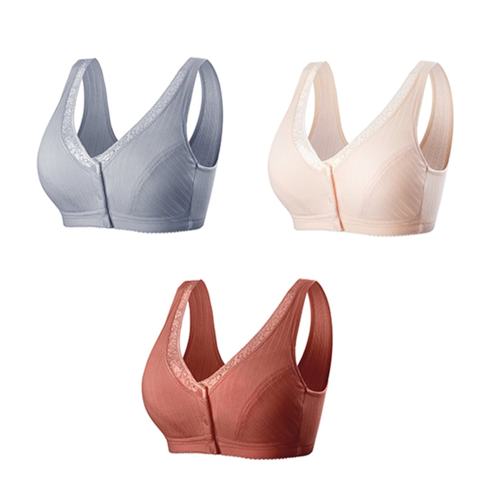 Aofany Plus Size Bras for Women 3PC Women Feeding Nursing Pregnant Maternity Bra Without Steel Rings Front Buckle Breastfeeding Underwear Aofany