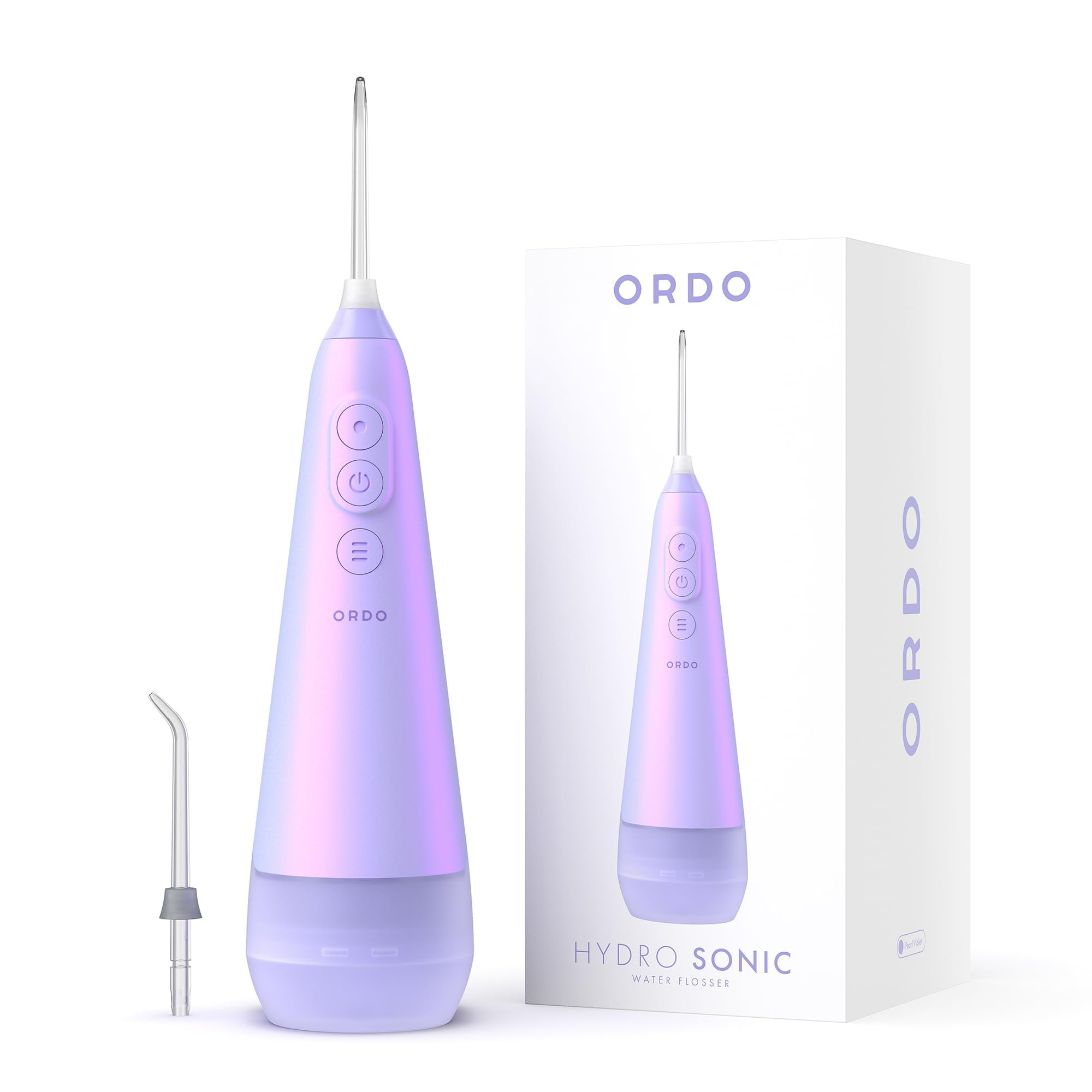 Ordo Water Flosser | Cordless with 3 Pressure Settings | Portable, Rechargeable, IPX7 Waterproof | Dental Professional Recommended | White Ordo