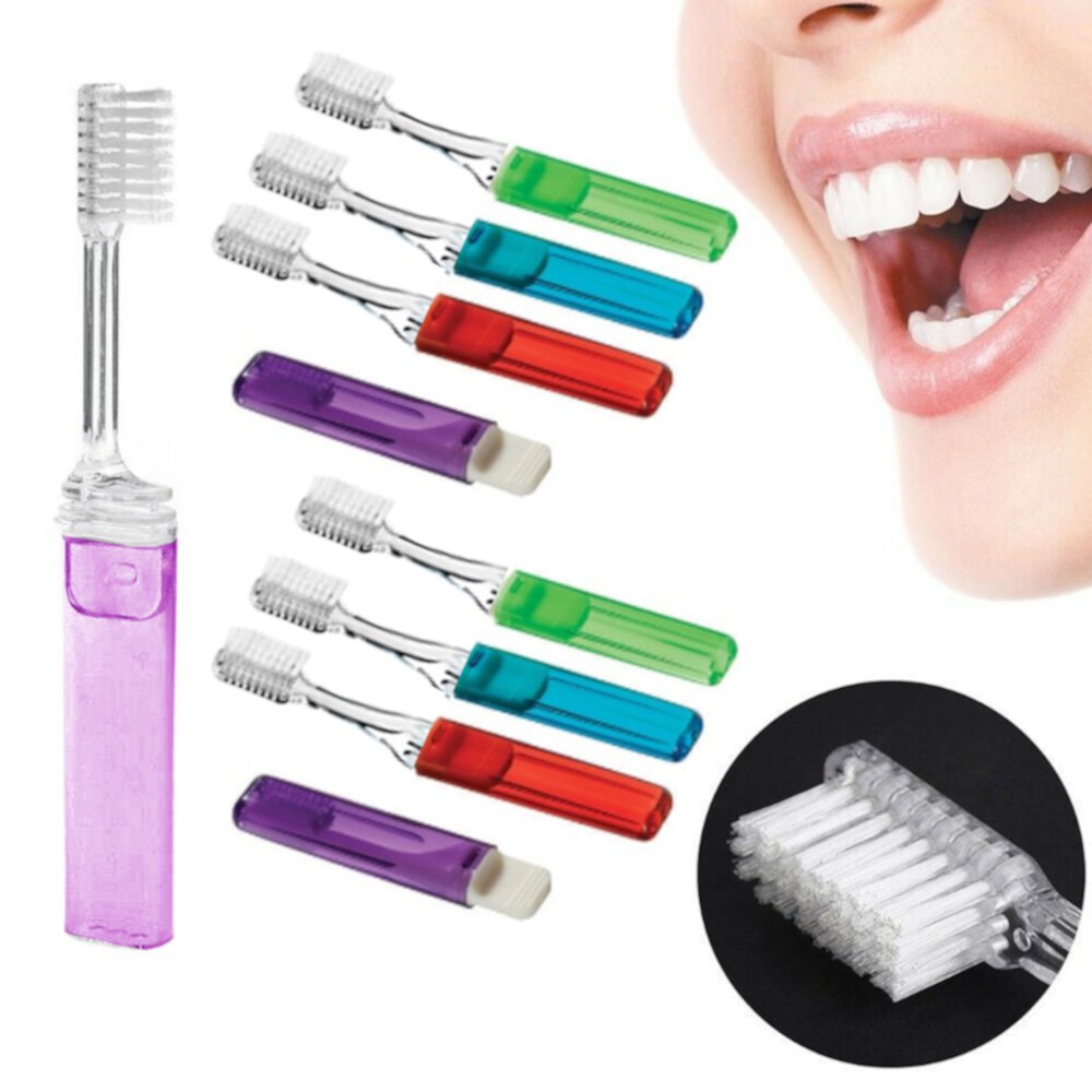 8 Pc Portable Toothbrush Holiday Compact Travel Brush Soft Bristles Oral Care AllTopBargains