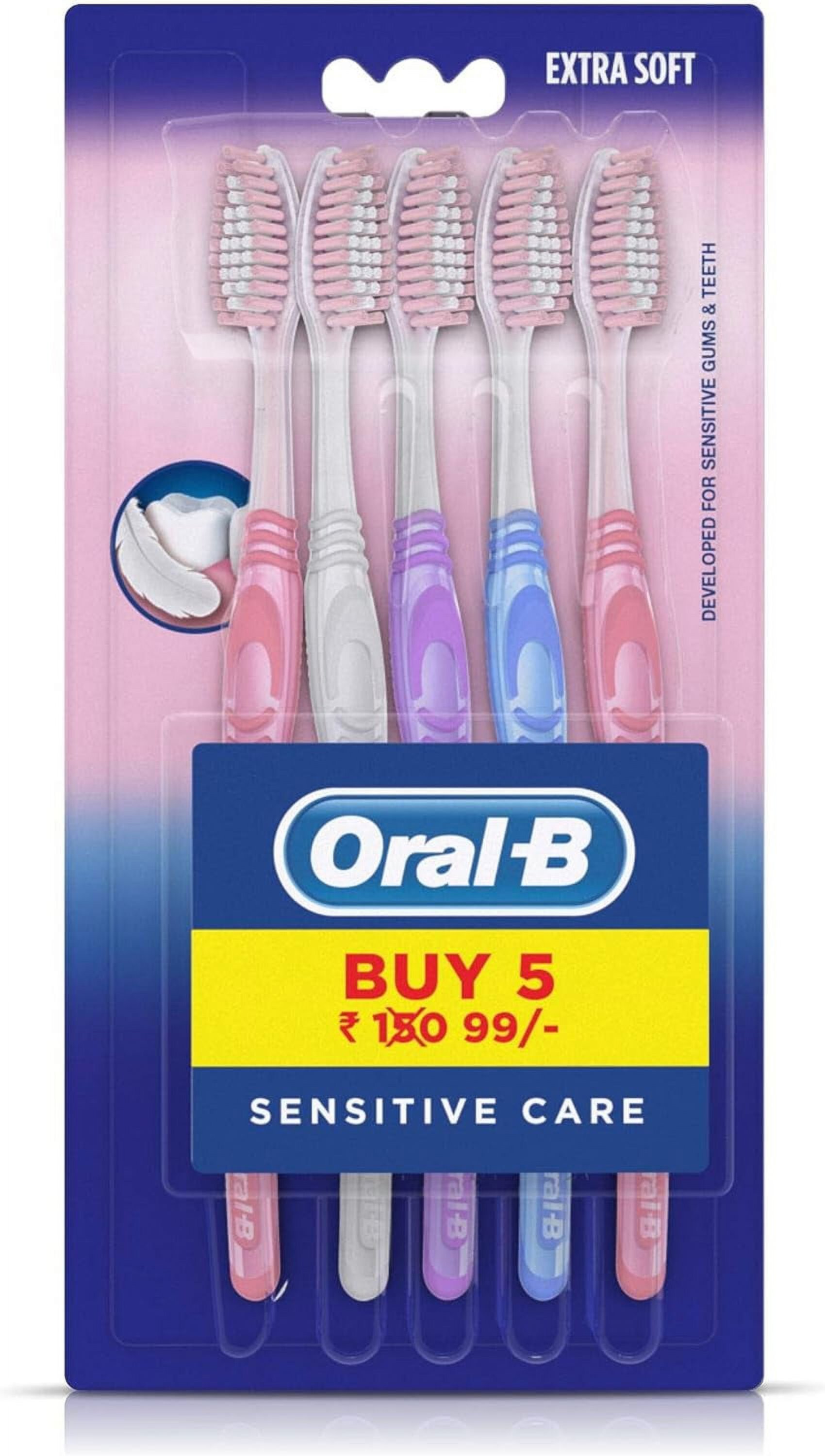 Oral-B Sensitive & Gums Toothbrush, Extra Soft (Pack of 5) Oral-B