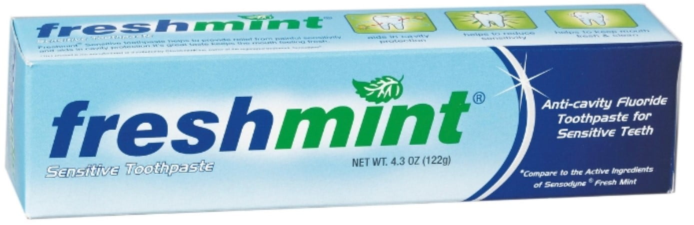 Freshmint Toothpaste, Mint Flavor 4.3 oz Tube, 1 ea FRESHMINT