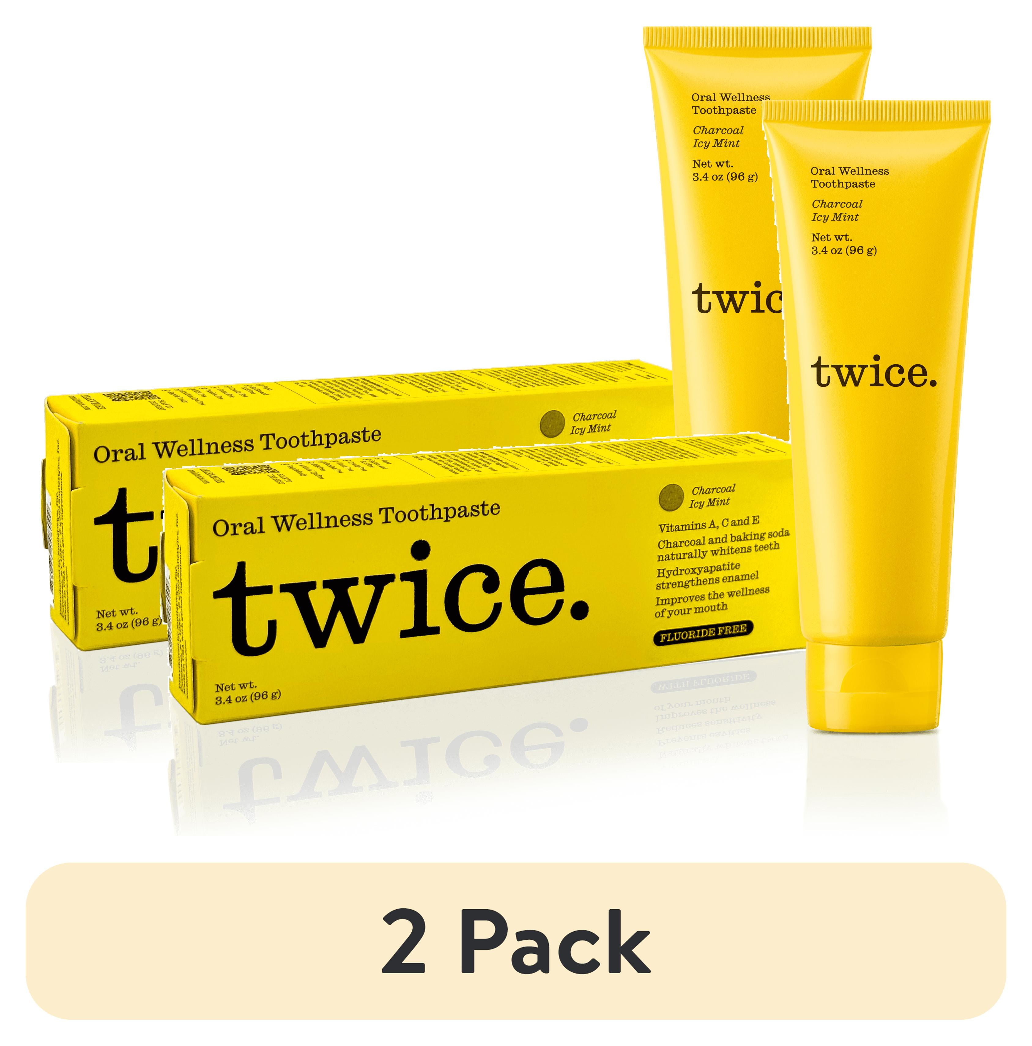 (2 pack) Twice Naturally Whitening Fluoride-Free Toothpaste - Activated Charcoal/Icy Mint - 3.4oz SmileTwice, Inc.