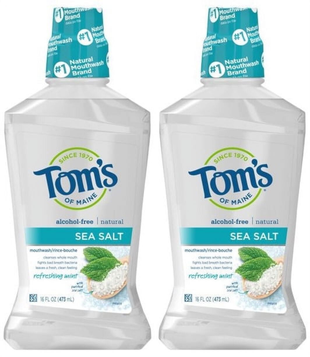 (2 Pack Bundle)Tom's of Maine Whole Care Mouthwash, Fresh Mint, 16 oz Tom's of Maine