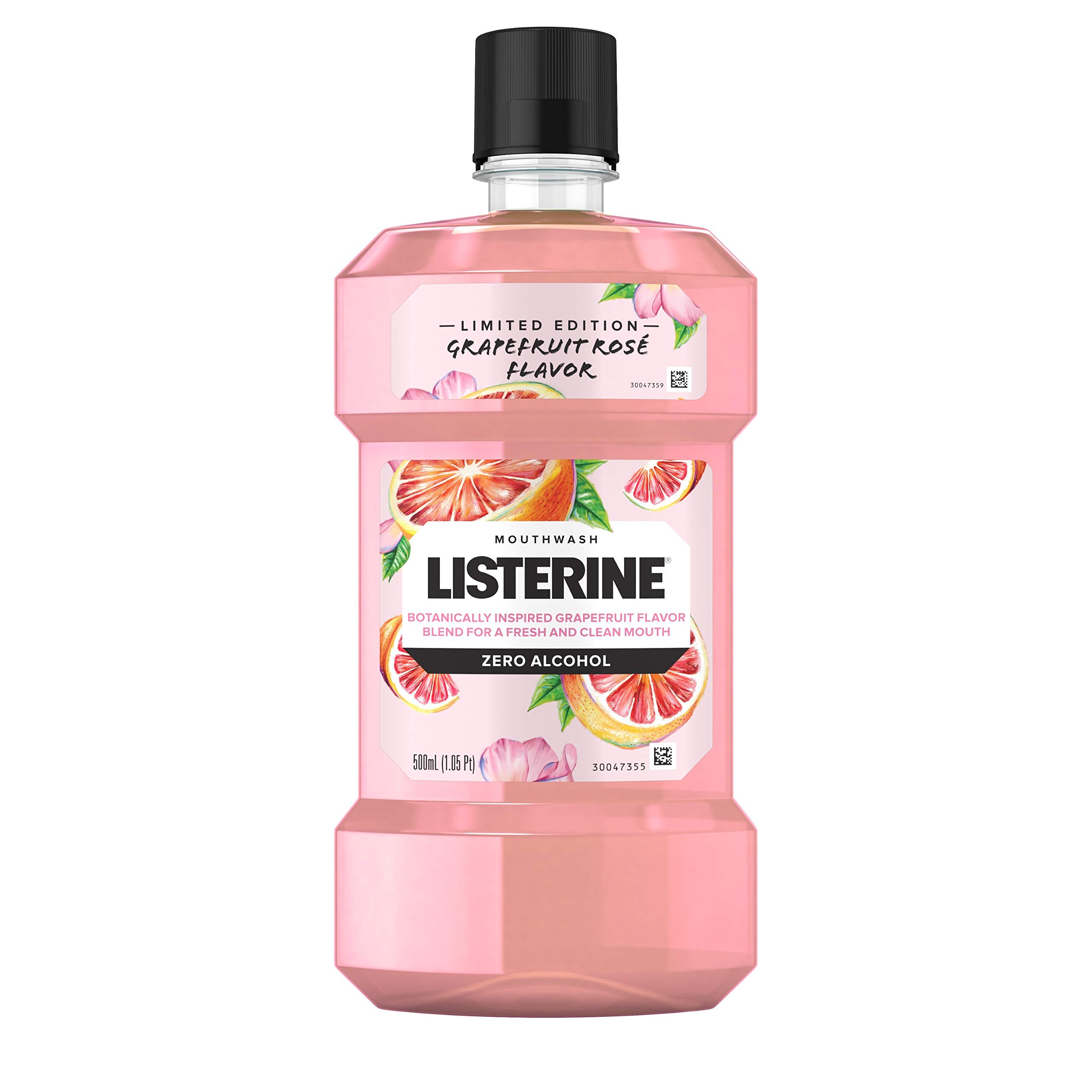 Listerine Zero Alcohol Mouthwash, Oral Rinse Kills up to 99% of Bad Breath Germs, Limited Edition Grapefruit Rose Flavor, 500 mL Listerine