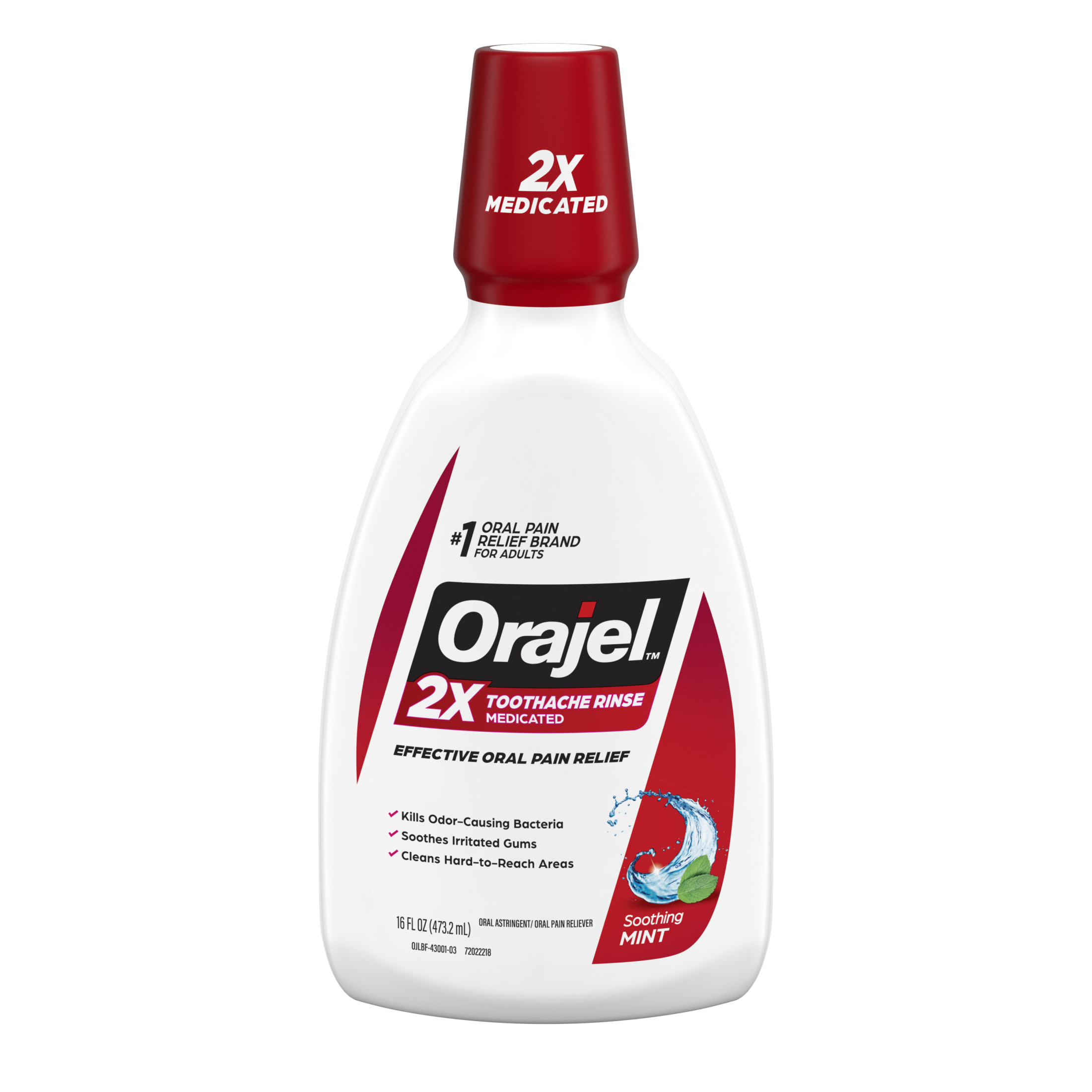 Orajel Toothache Rinse, Pain Relieving Analgesic & Astringent Oral Rinse, Soothing Mint, 16 fl oz Orajel