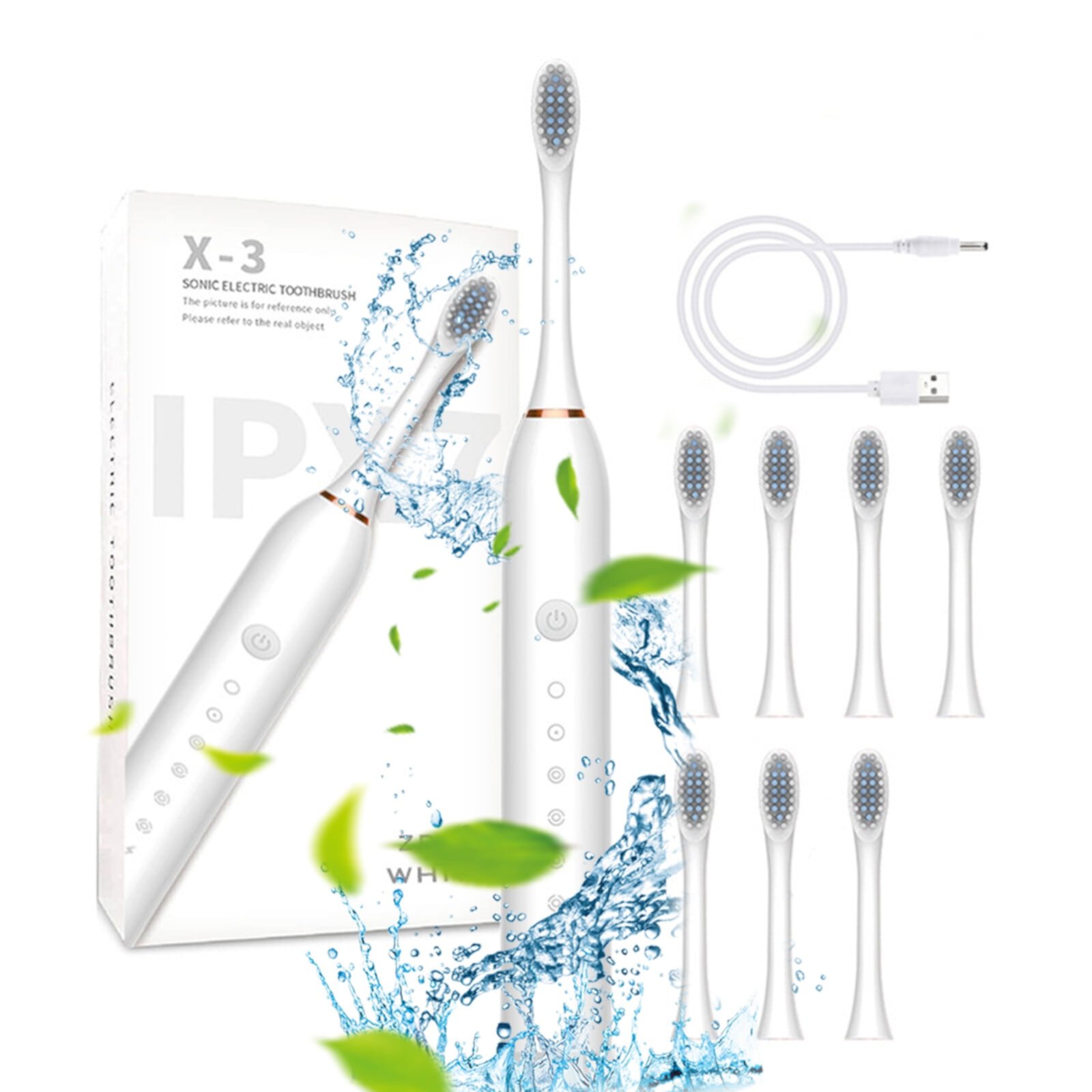 2024 Upgraded 8 Brush Heads Electric Toothbrushes with Smart 6 Modes Timer,IPX7 Waterproof,Electric Toothbrush,Long-Longer Battery Life,Faster Charging - Travel Toothbrush for Adults & Kids GSKKLQ