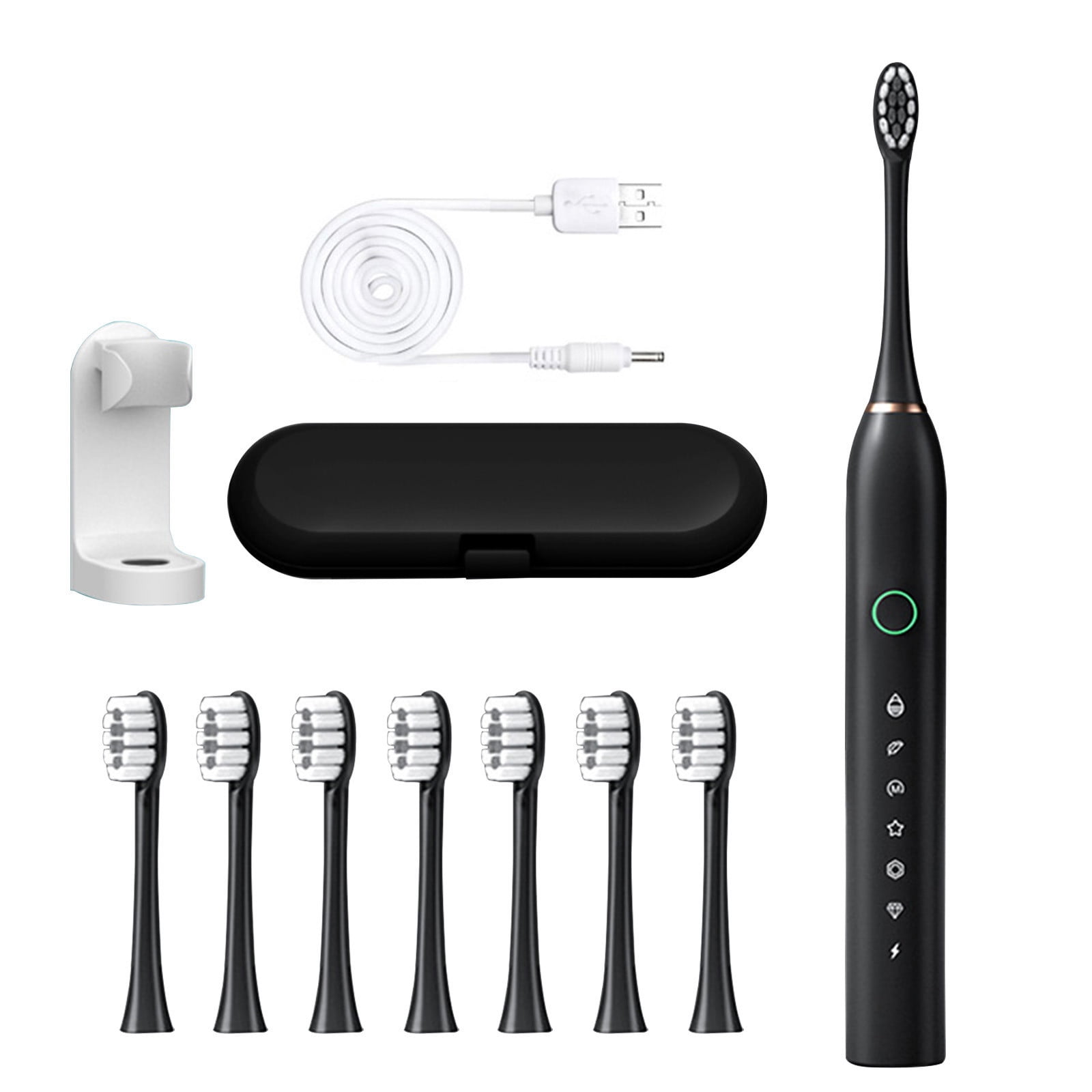 Komiseup Electric Toothbrush for Adults - Rechargeable Electric toothbrush with 8 Brush Heads & Travel Case,Teeth Whitening , Power Electric Toothbrush with Holder Komiseup