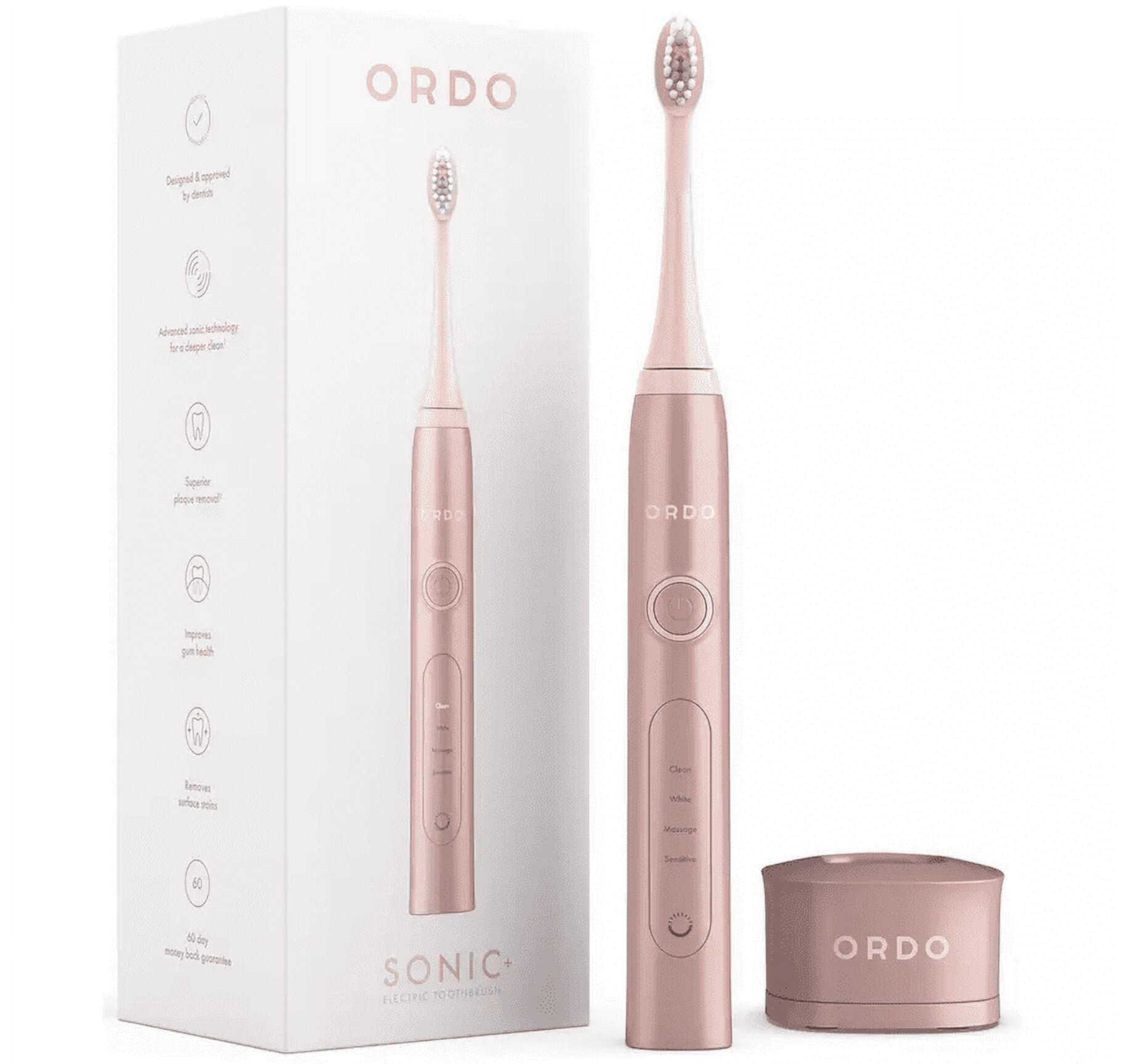 Ordo Sonic Electric Toothbrush Advanced Smart Tech with 4 Brushing Modes Fast Rechargeable Battery and Silicone-Polishing Element USB Charger for Adults Mint Green Ordo