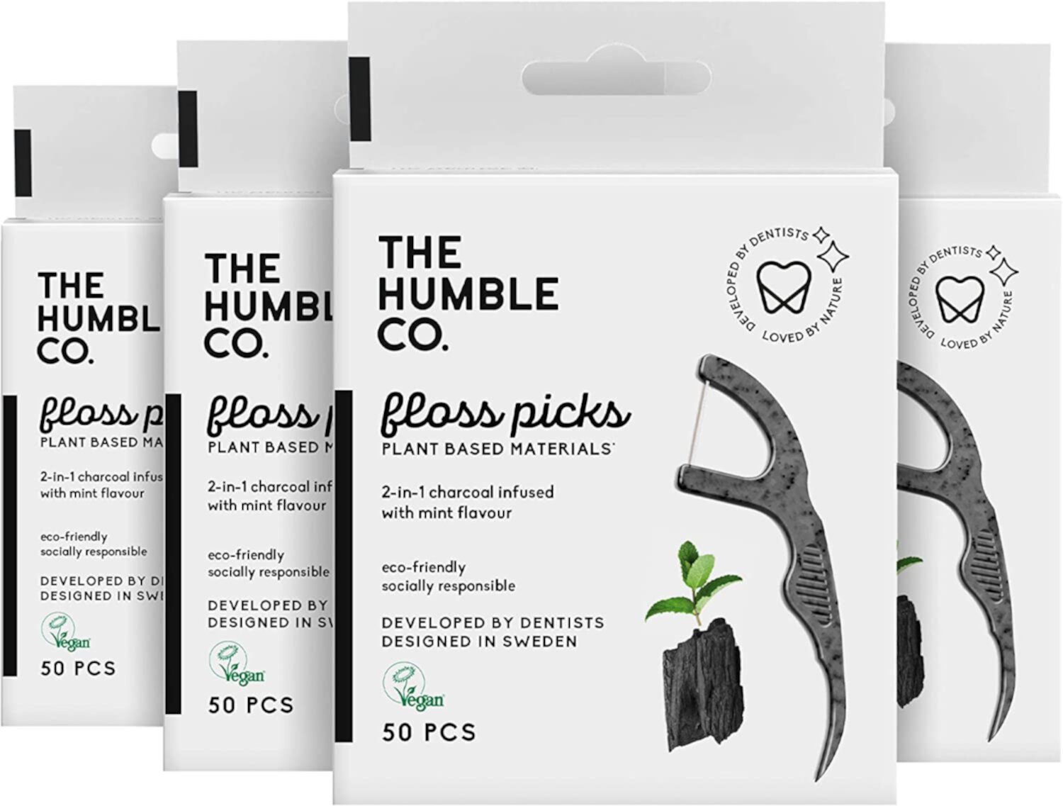 The Humble Co. Single Thread Dental Floss Picks, Mint, 200 Count The Humble