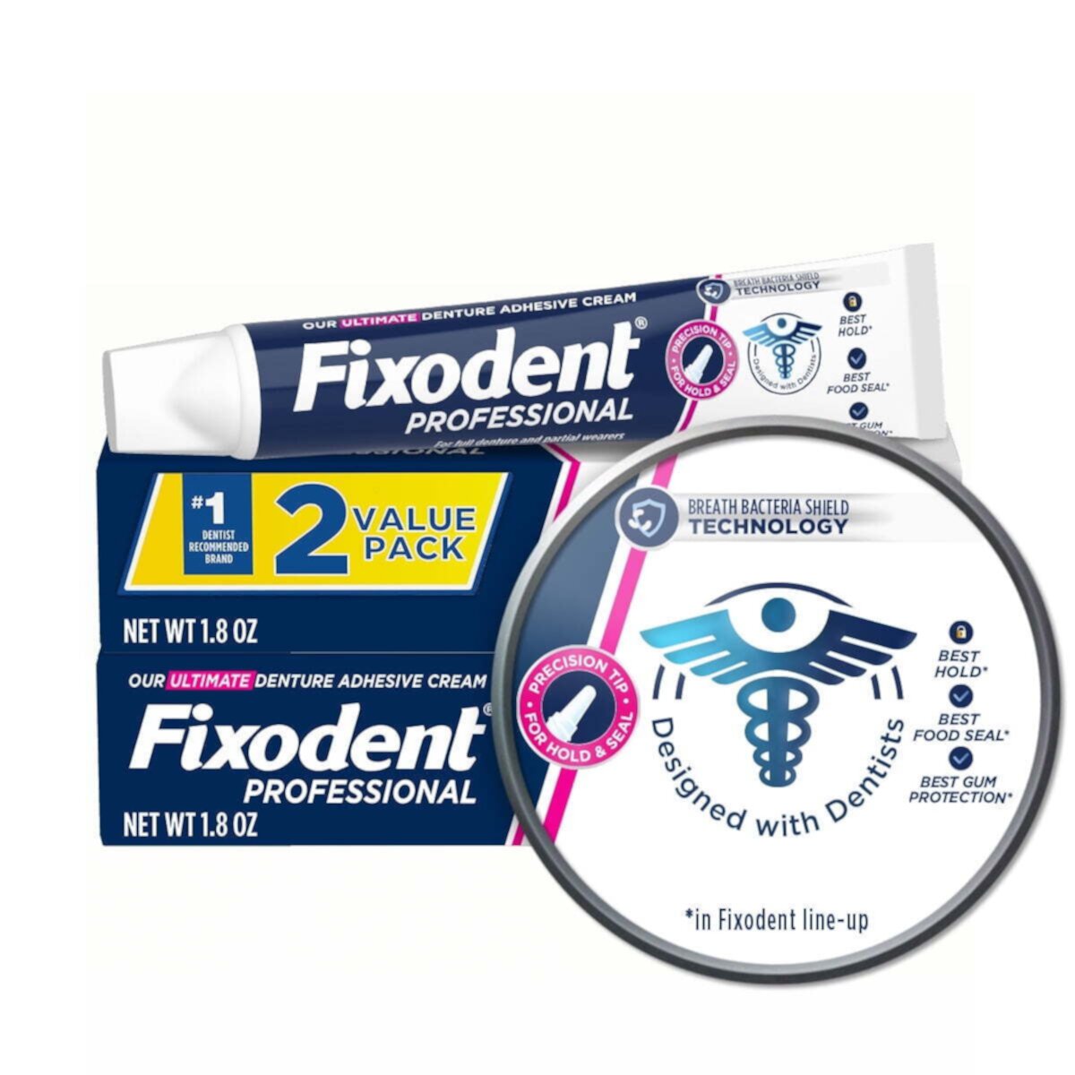 Fixodent Professional Ultimate Denture Adhesive Cream, 1.8 oz, 3 Pack Fixodent