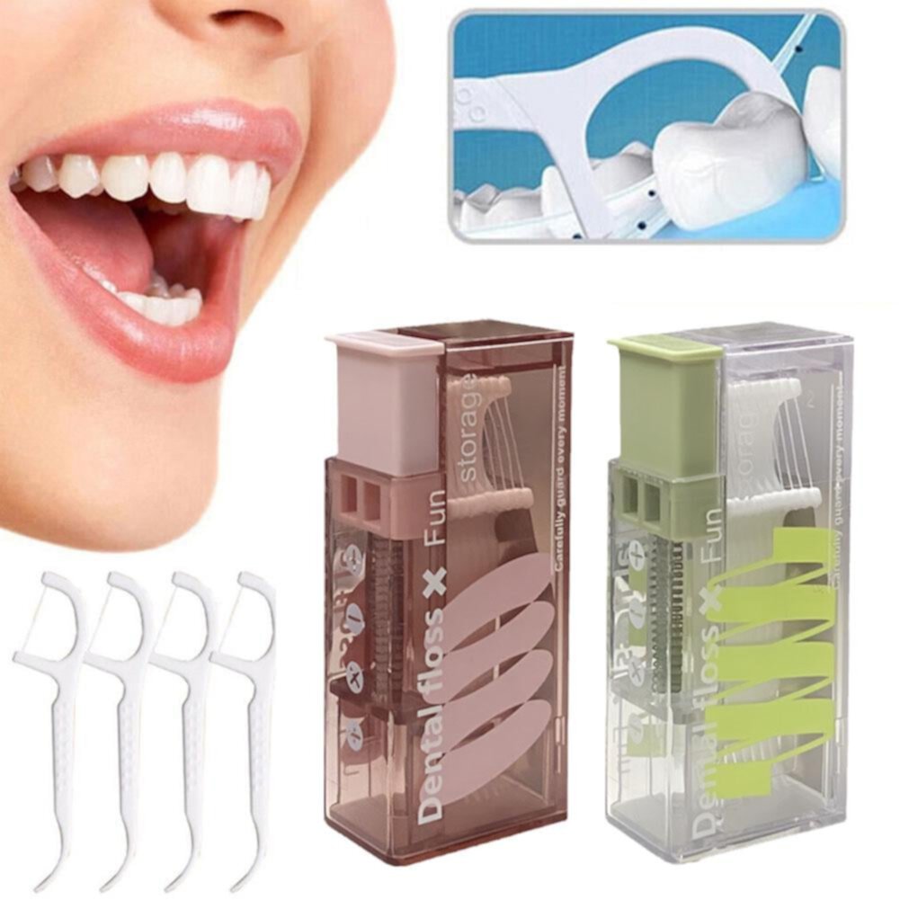 GHYJPAJK Portable Floss Dispenser With 10 Dental Floss Picks Flosser Storage F Sell GHYJPAJK