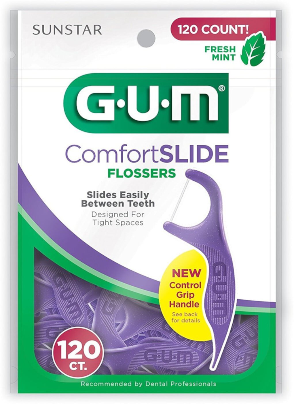 GUM Eez-Thru Fresh Mint Flavor Comfort Slide Flosser 120 ea GUM