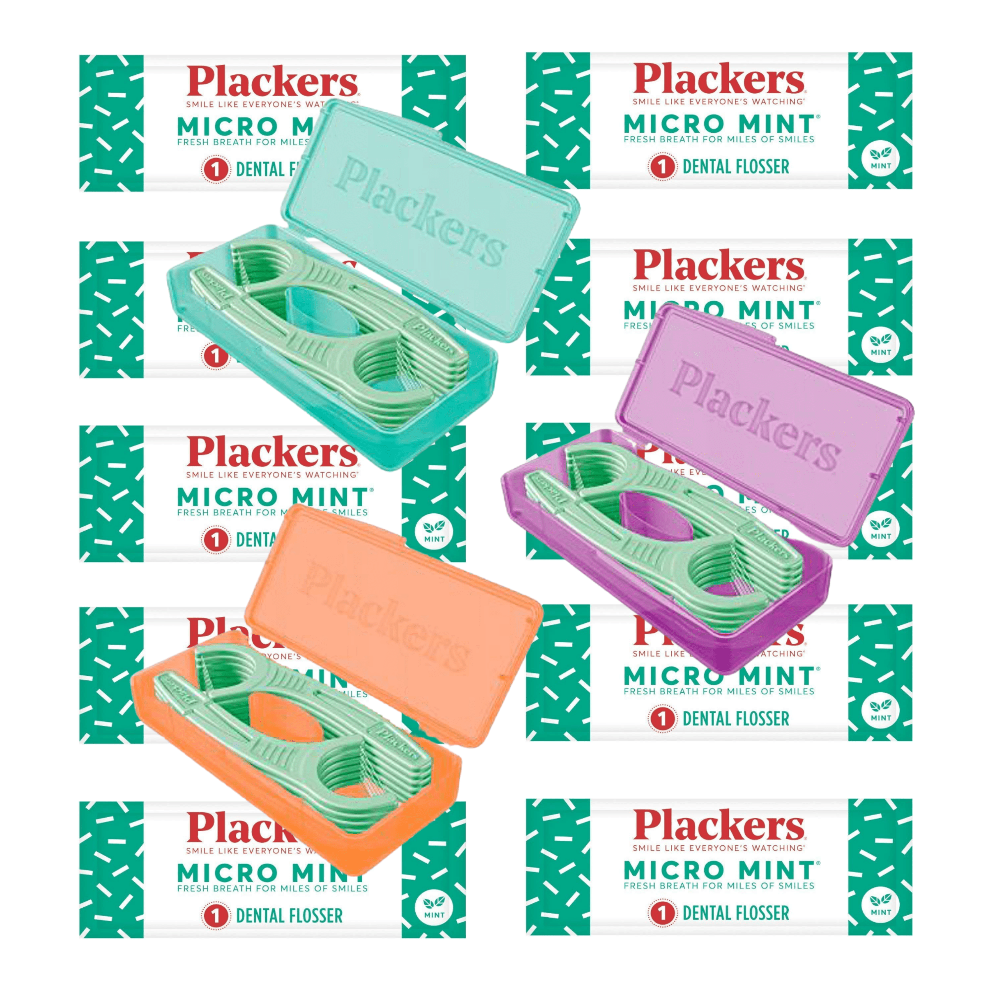 Plackers Individually Wrapped Micro Mint Dental Floss Picks, 60 Count Plackers