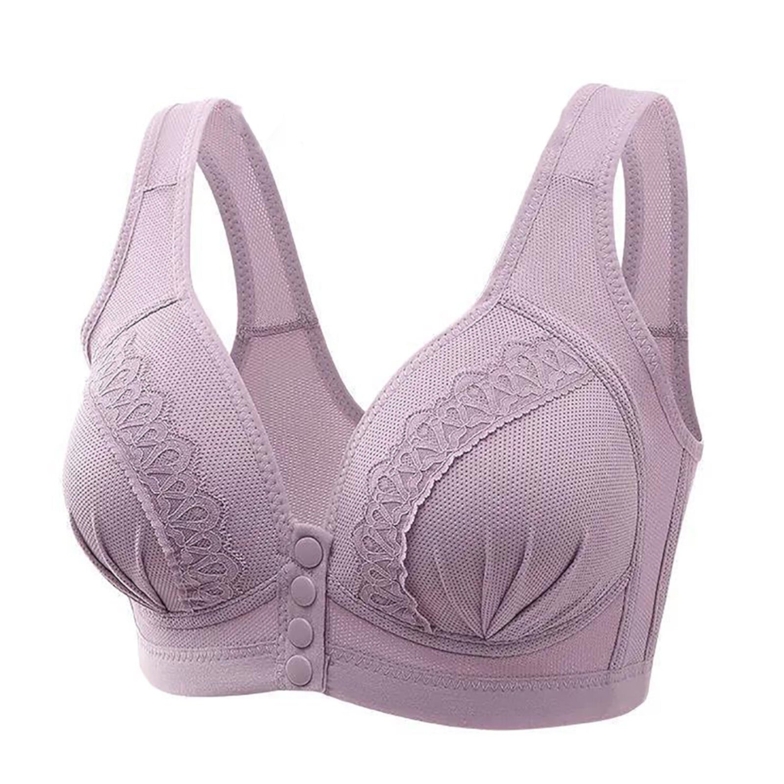 BZGTZT Front Closure Thin Comfortable Vest Bra for Women Button Full Support Wireless Bra High Support Bralette BZGTZT