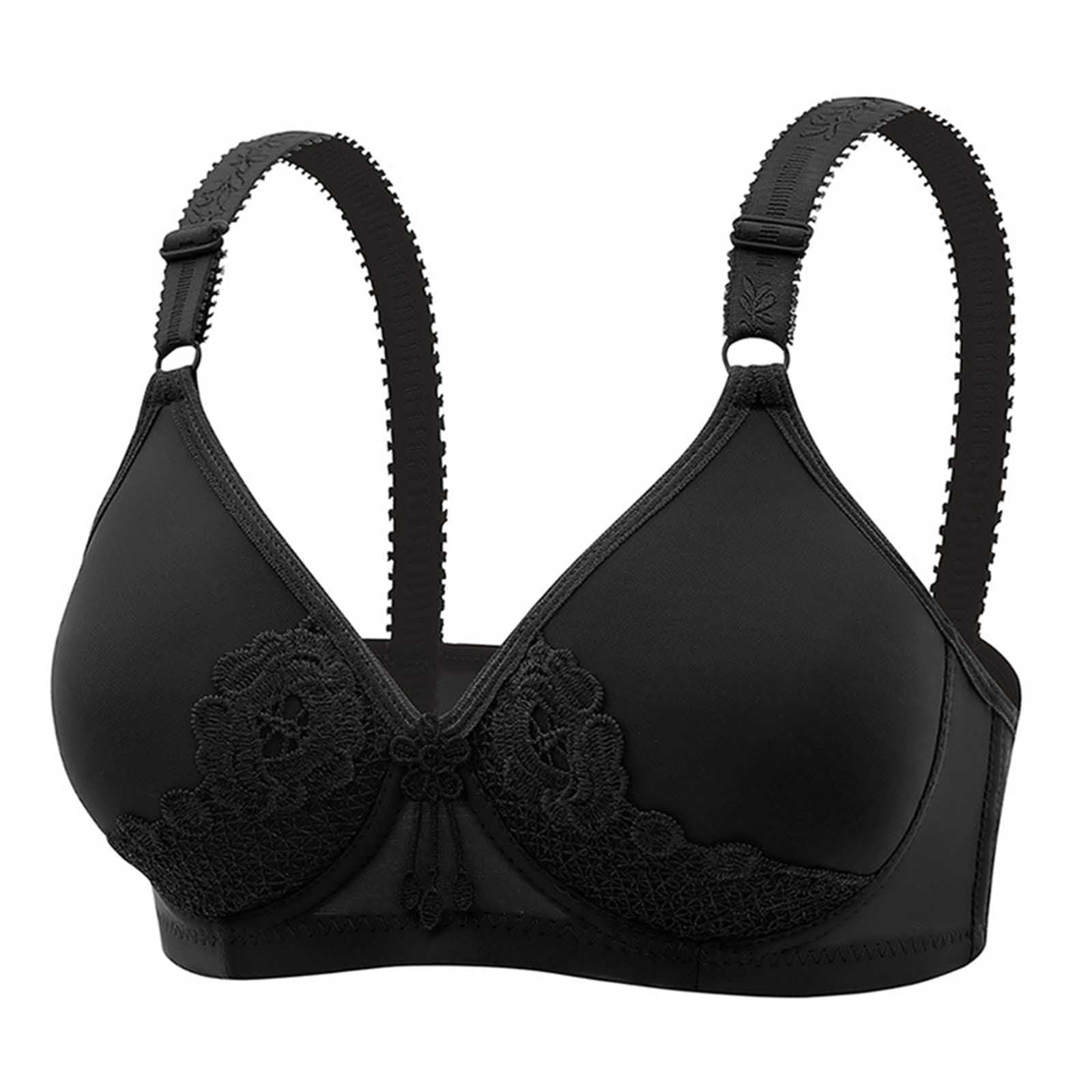 BZGTZT Cobertura Total Bordado Bras for Women sin Aros Cómodo Suave Acolchado Push Up Bralette Diario BZGTZT