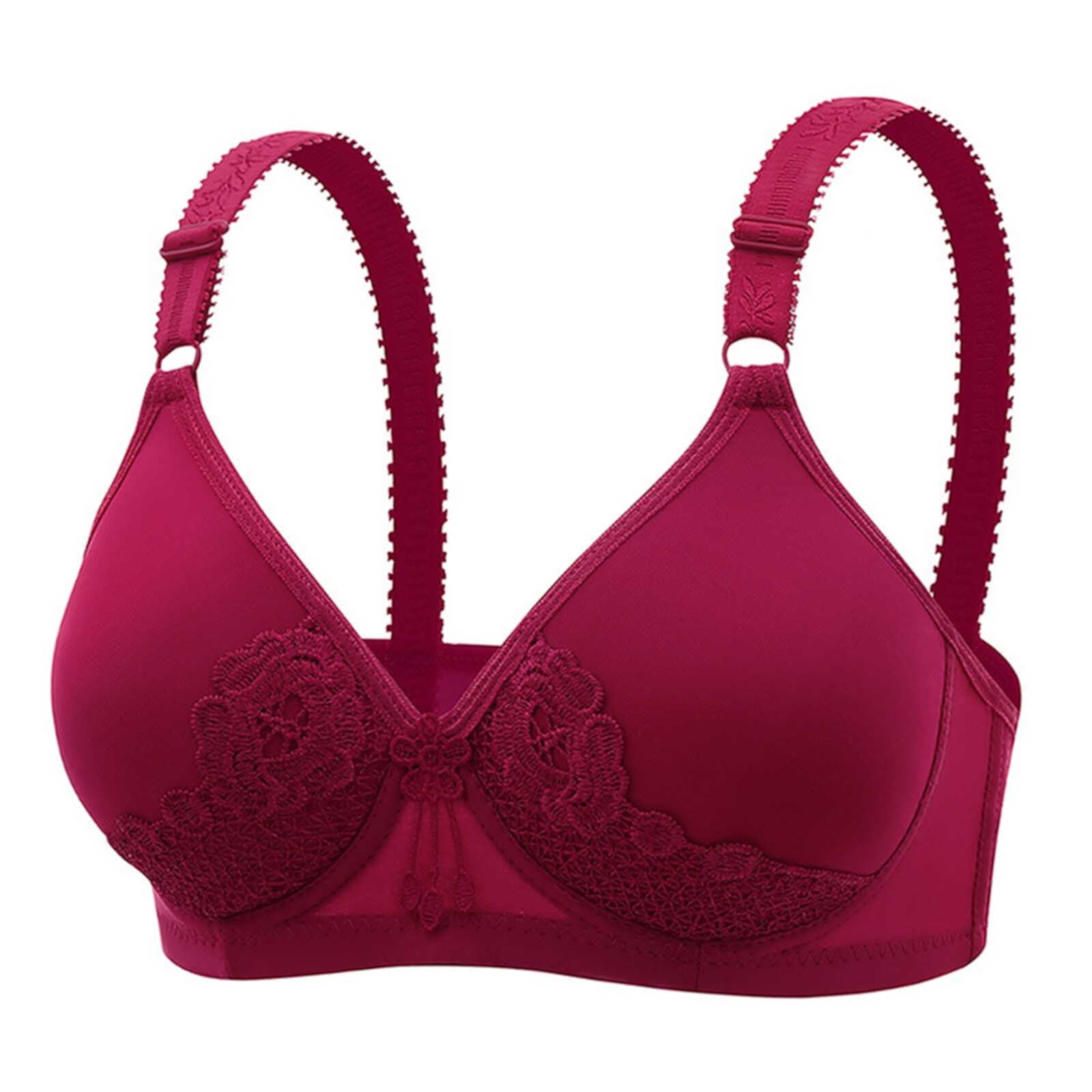 BZGTZT Cobertura Total Bordado Bras for Women sin Aros Cómodo Suave Acolchado Push Up Bralette Diario BZGTZT