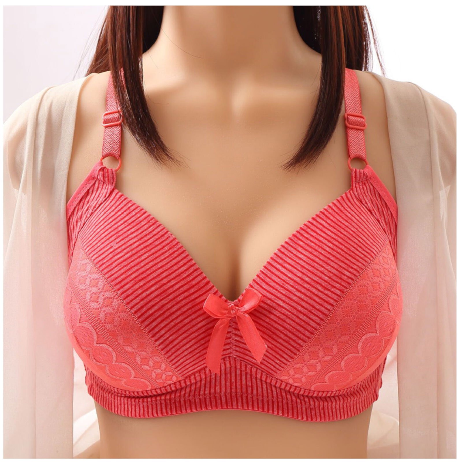 Fnochy Clearance Bras for Women Christmas Pajamas Ladies Traceless Comfortable No Steel Ring Vest Breathable Gathering Bra Woman Underwear Fnochy