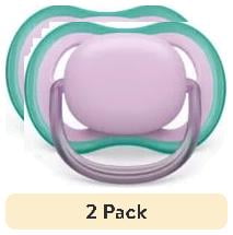 (2 pack) Philips Avent Ultra Air Pacifier 6-18M, Blue Hush / Lush Lilac, 2 Pack, SCF085/34 Philips Avent