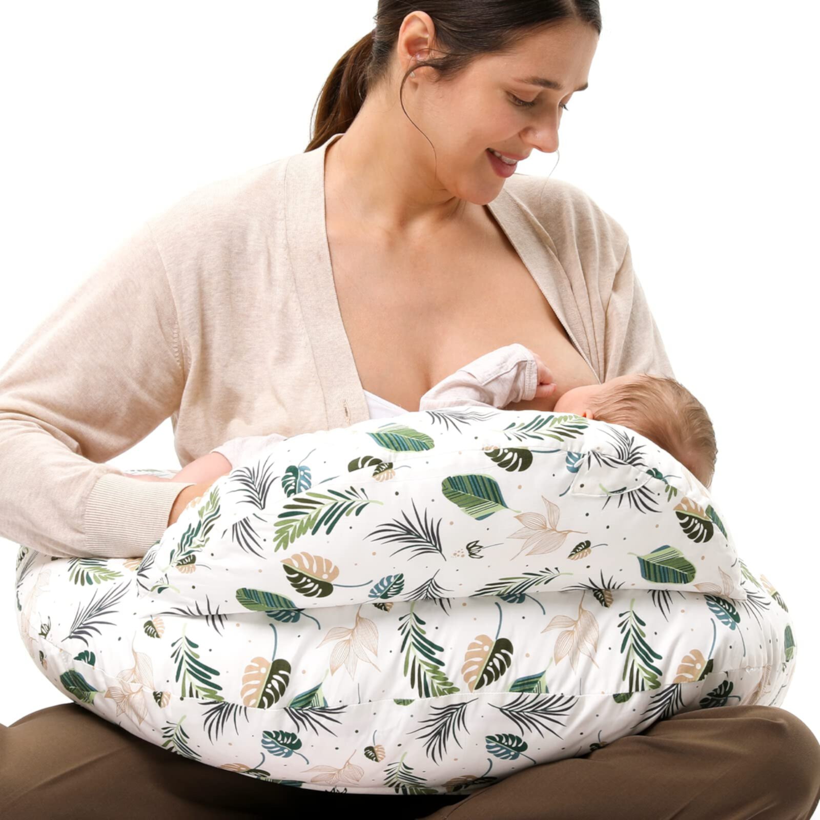 Momcozy Original Standard Size Nursing Pillow, Ergonomic Breastfeeding Pillows, Adjustable Waist Strap and Removable Cotton Cover Momcozy