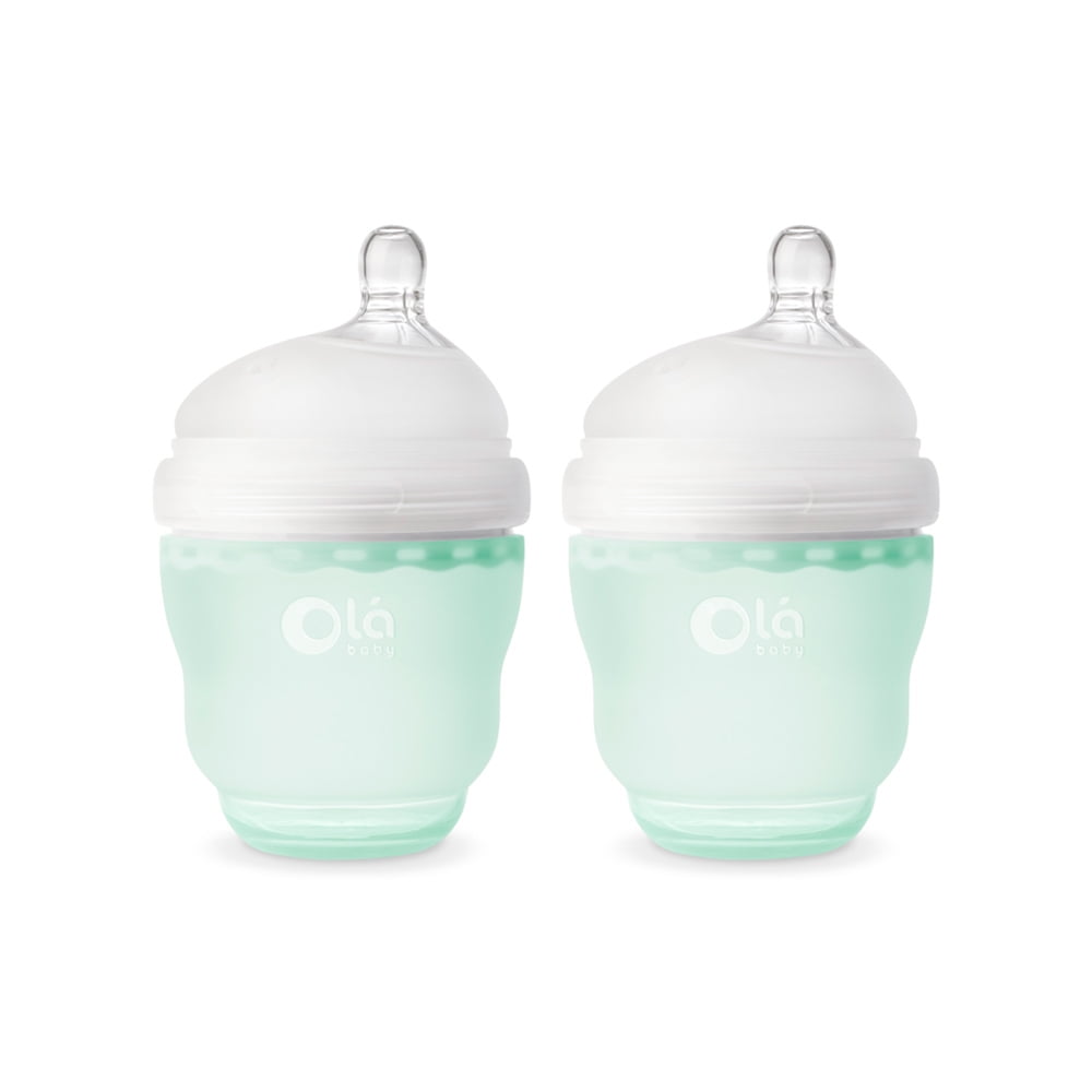 Olababy GentleBottle, Silicone Baby Bottle - 4oz, Frost 2-Pack Olababy