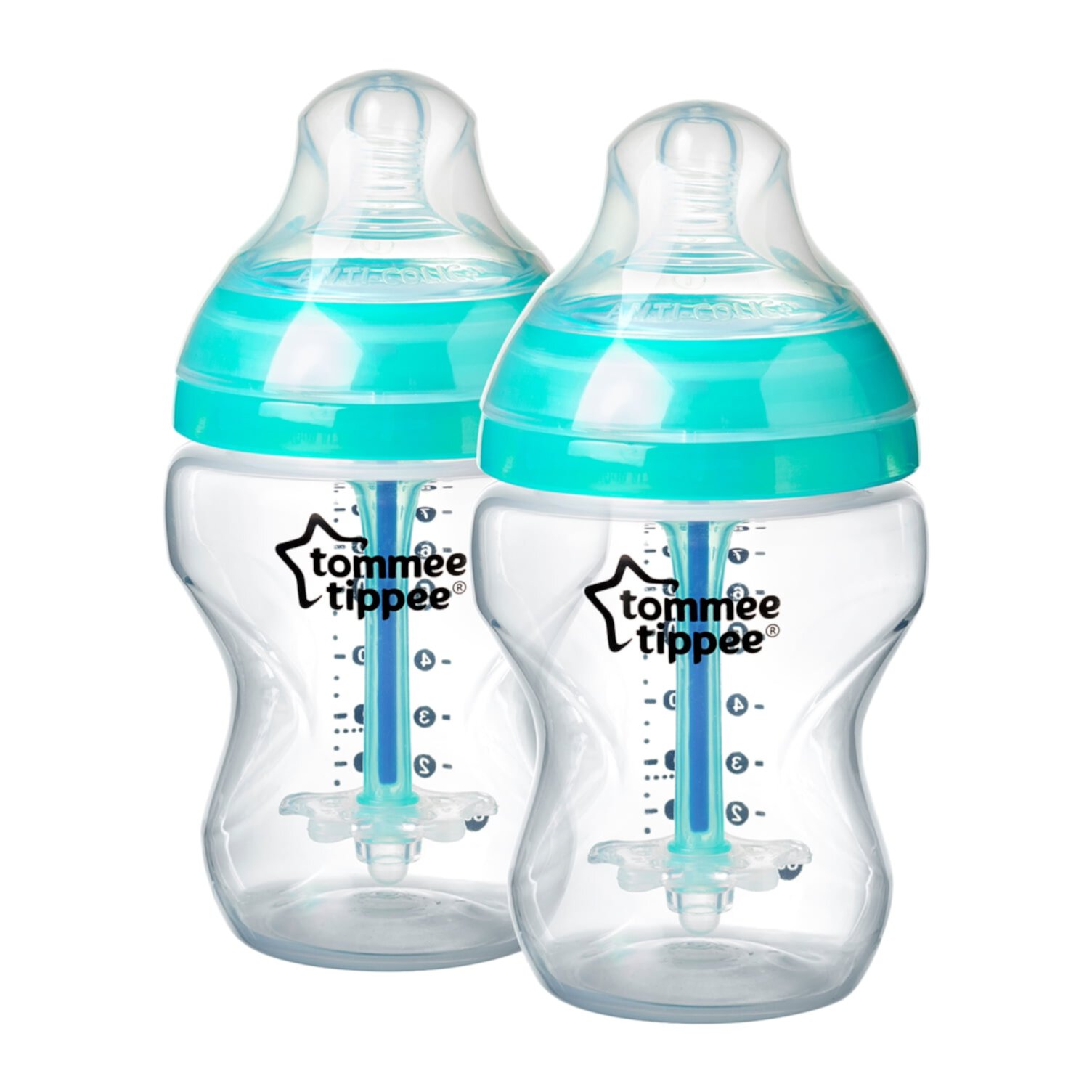 Tommee Tippee Anti-Colic Baby Bottles, Slow Flow Breast-Like Nipple and Unique Anti-Colic Venting System (9oz, 2 Count) Tommee Tippee