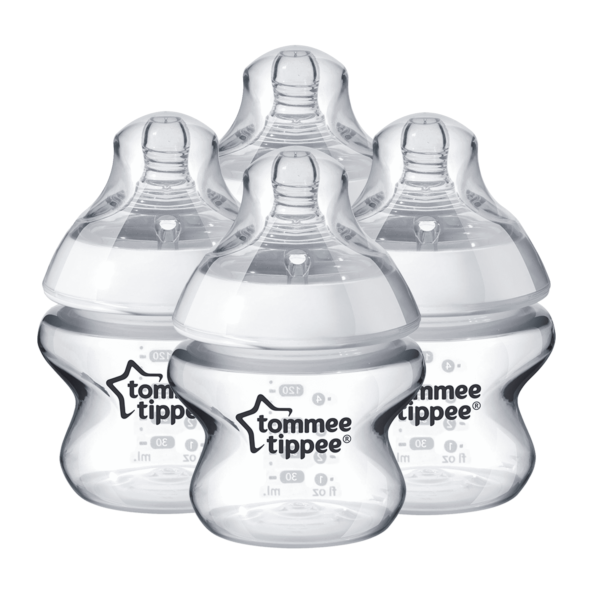 Tommee Tippee Closer to Nature Baby Bottle | Breast-Like Nipple with Anti-Colic Valve, BPA-free – 5-ounce, 4 Count Tommee Tippee