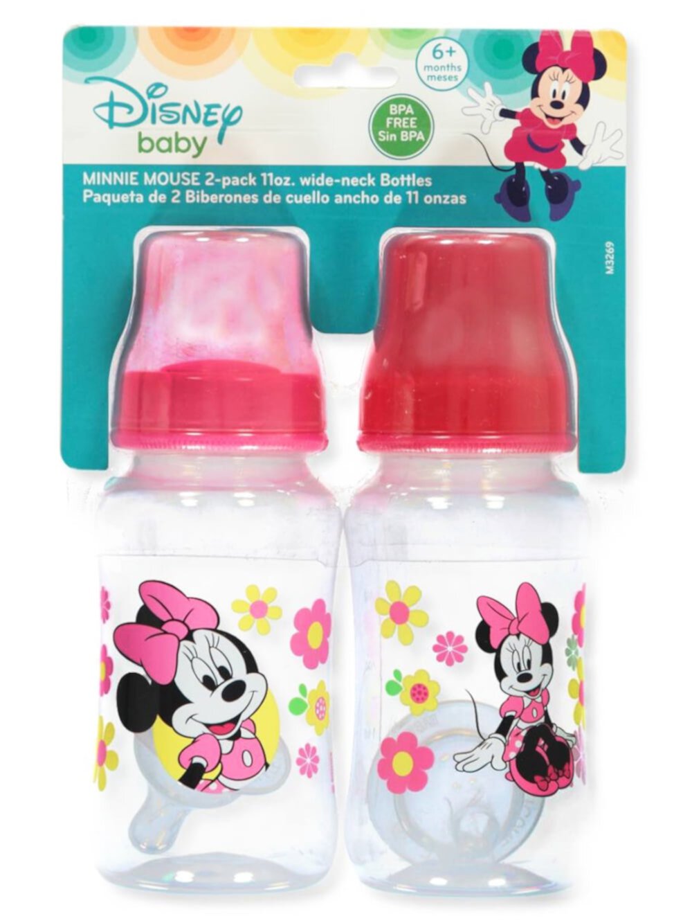 Disney Minnie Mouse "Sitting Pretty" 2-Pack Wide-neck Bottles (11 oz.) - fuchsia, one size Disney