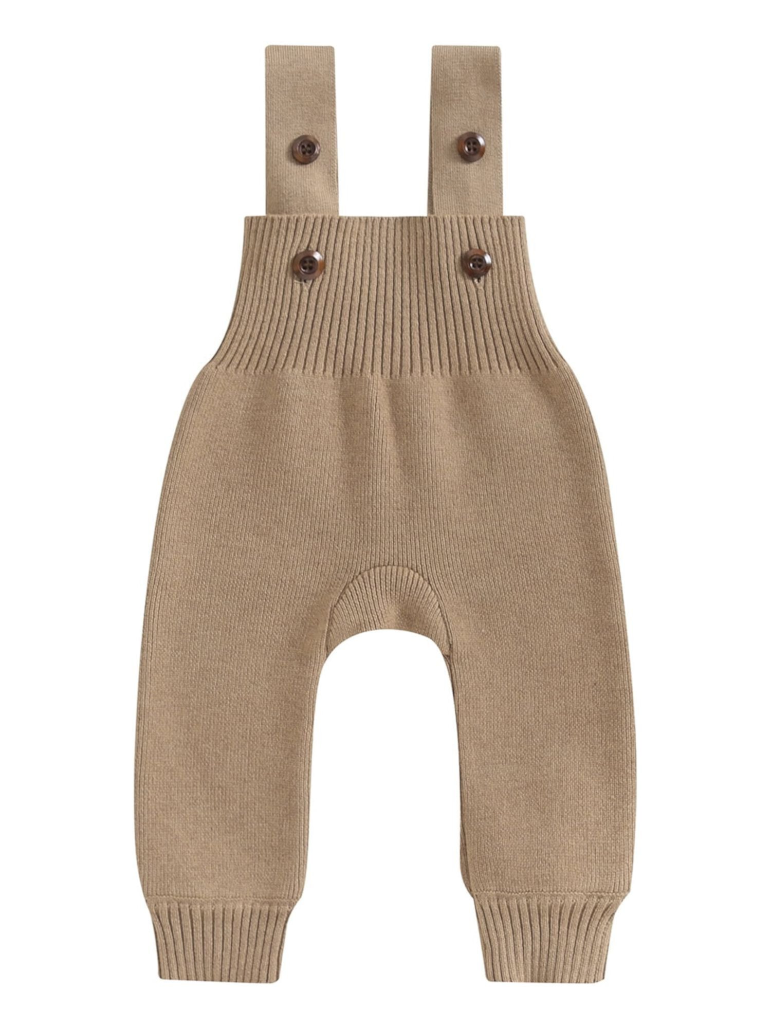 Baby Toddler Knit Overalls Infant Sleeveless Solid Color Bib Pants EYIIYE