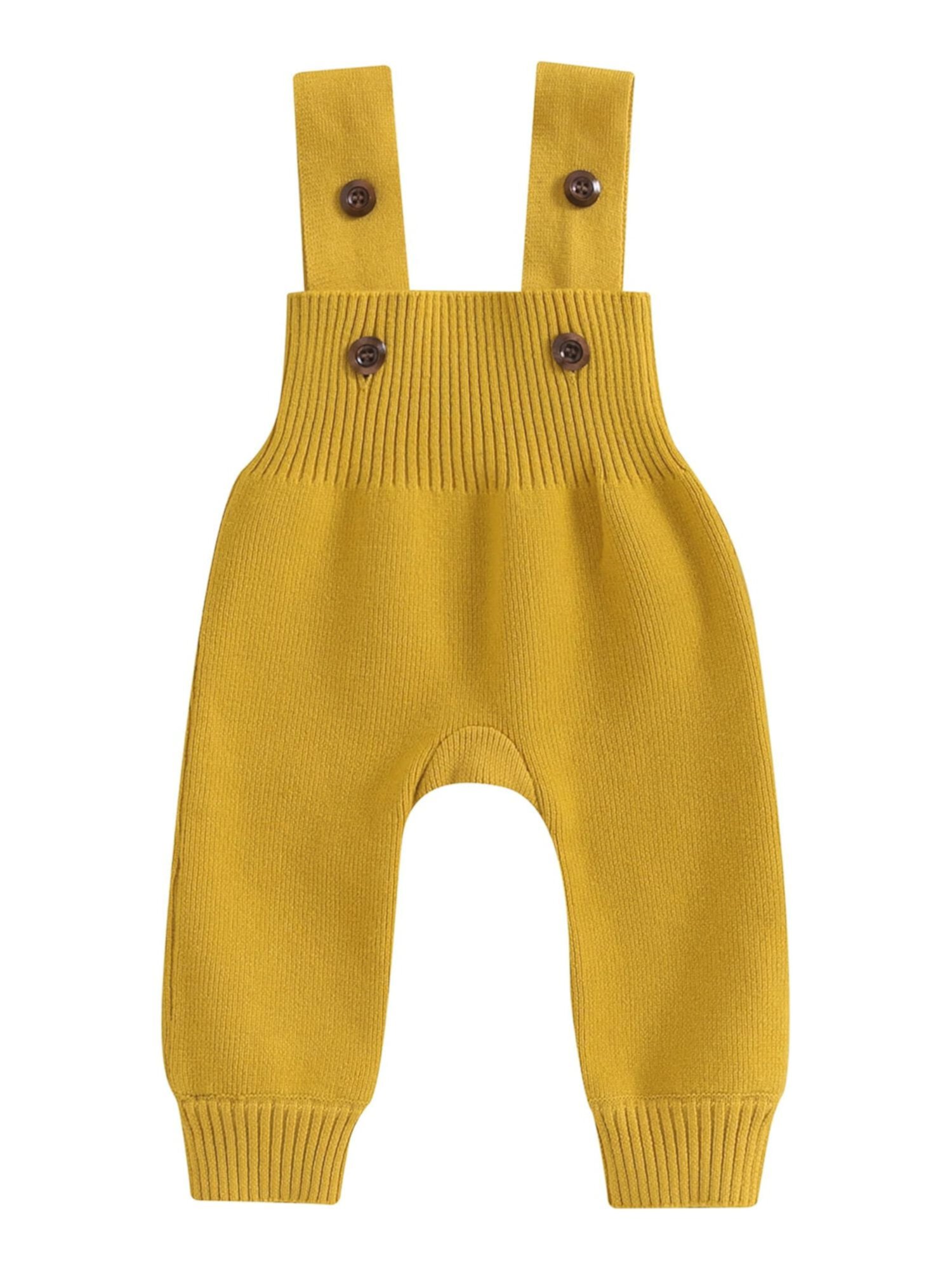 Baby Toddler Knit Overalls Infant Sleeveless Solid Color Bib Pants EYIIYE