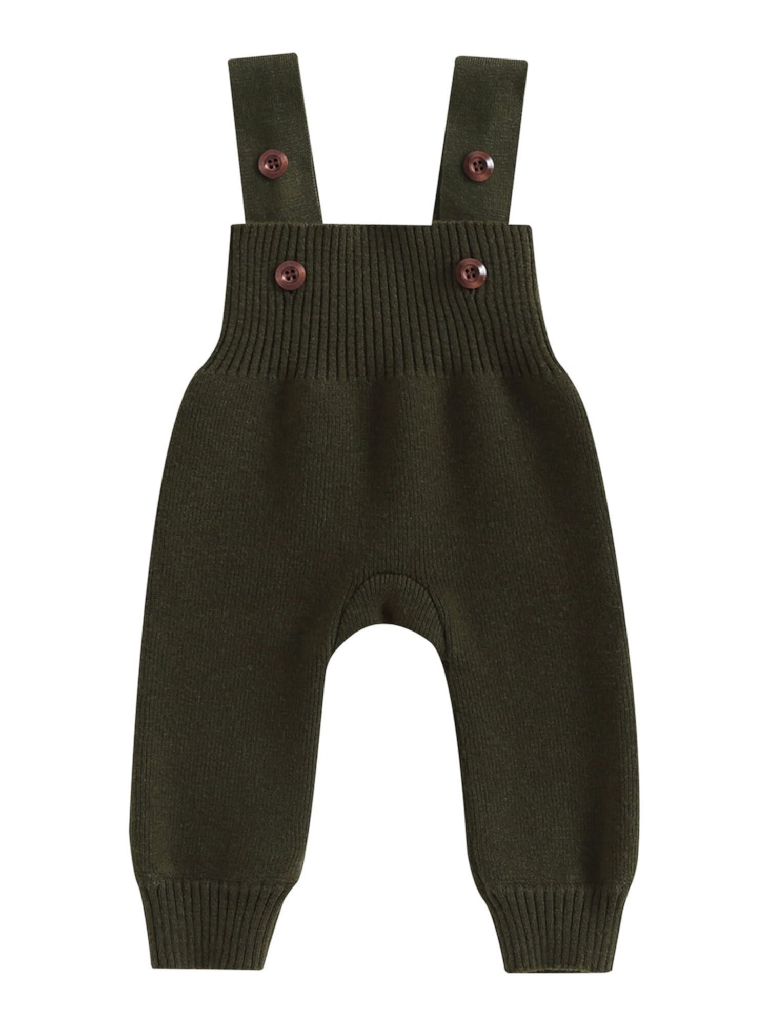 Baby Toddler Knit Overalls Infant Sleeveless Solid Color Bib Pants EYIIYE