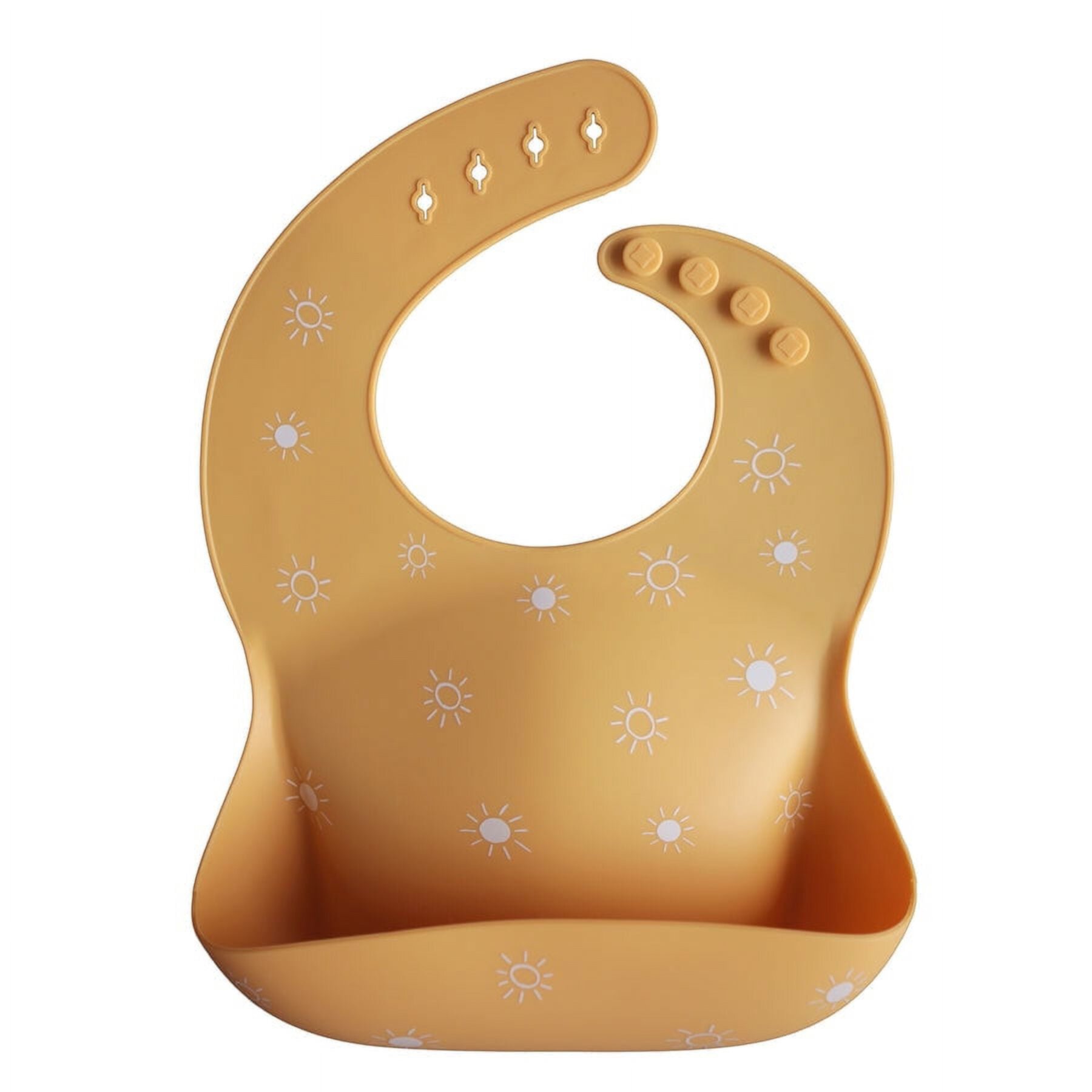 Mushie Silicone Baby Bib, Warm Taupe - Adjustable, Unisex Waterproof Toddler Bib for Easy Clean-Up Mushie