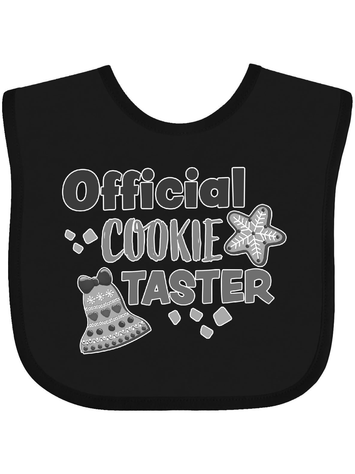 Inktastic Christmas Official Cookie Taster with Bell and Star Cookie Boys or Girls Baby Bib Inktastic