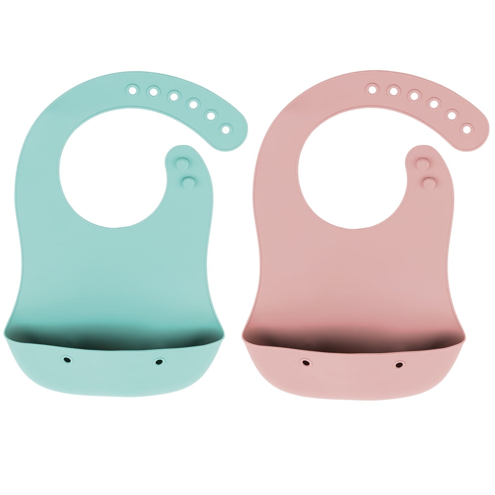 Bazzle Baby Silicone Foodie Bibs, Waterproof, BPA Free, Easy to Clean, Unisex 3 to 36 Months, 2-Pack (Peri & Sage) Bazzle Baby