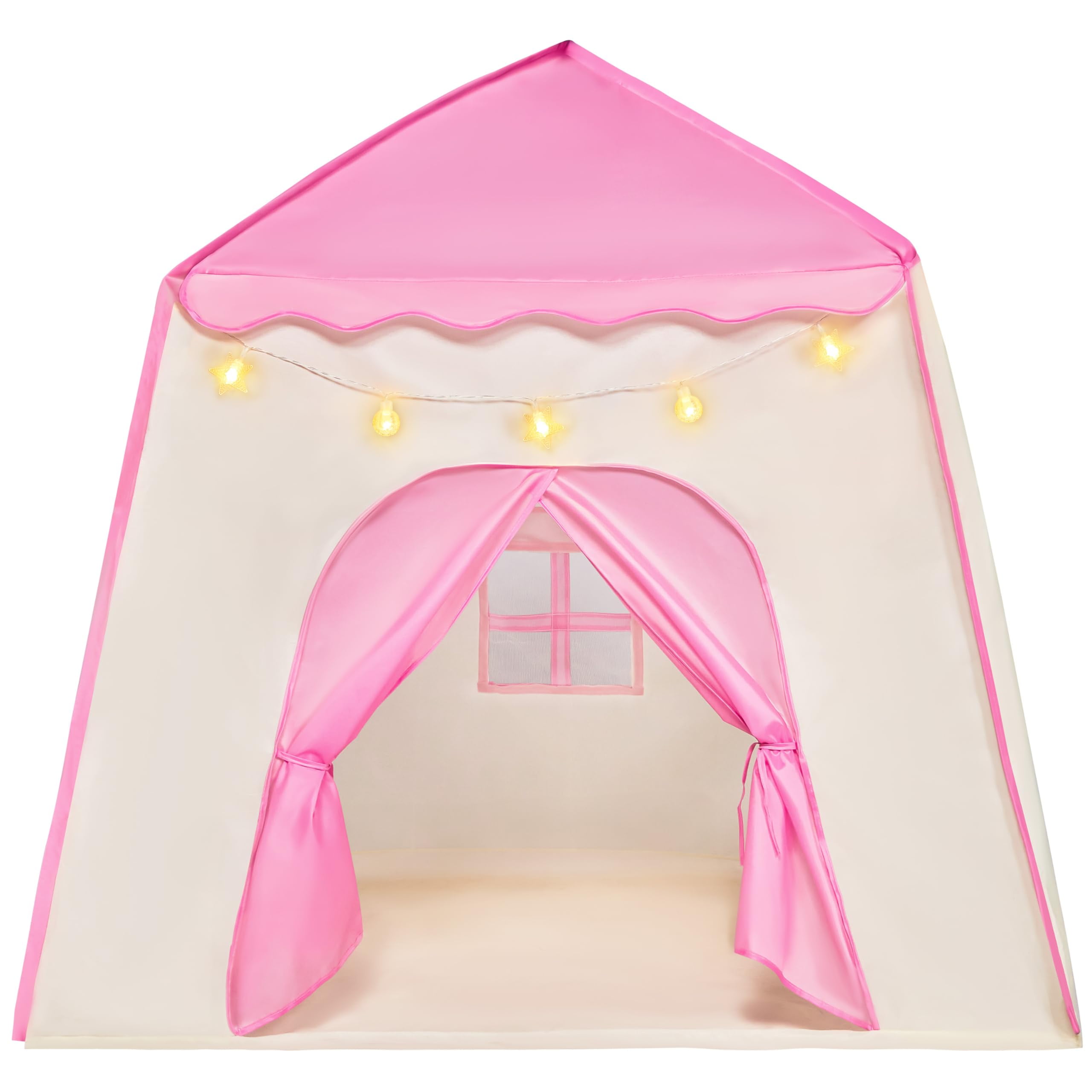 Syncfun Pink Play Tent for Girls Large Playhouse with Star Light Kids Castle Tent for Indoor and Outdoor Games SYNCFUN